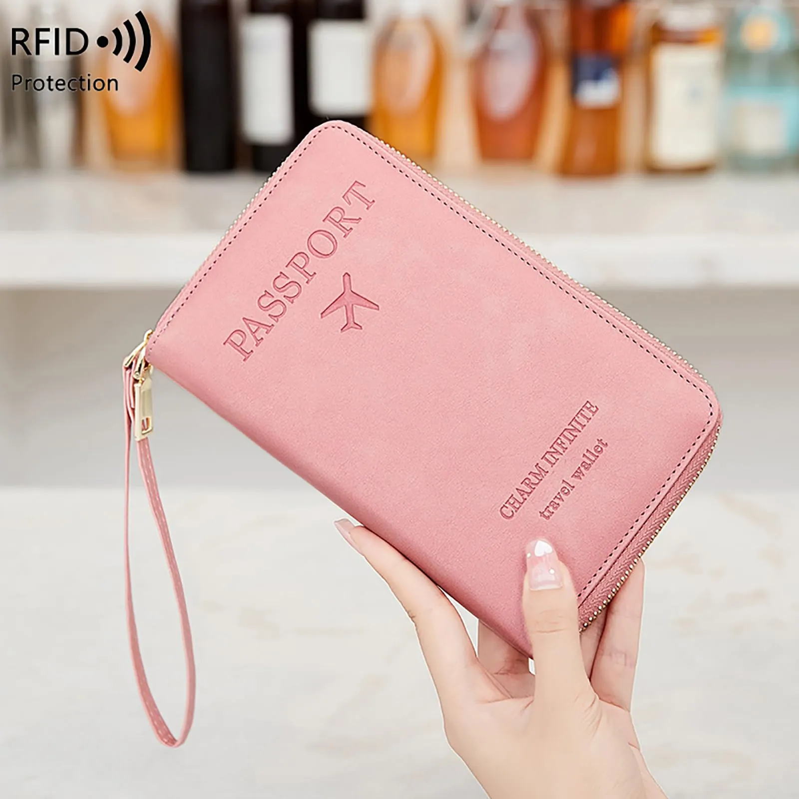 Toctax Custodia per Passaporto in Pelle RFID, Rosa B., 19 x 11.5 x 2 cm - immagine 3