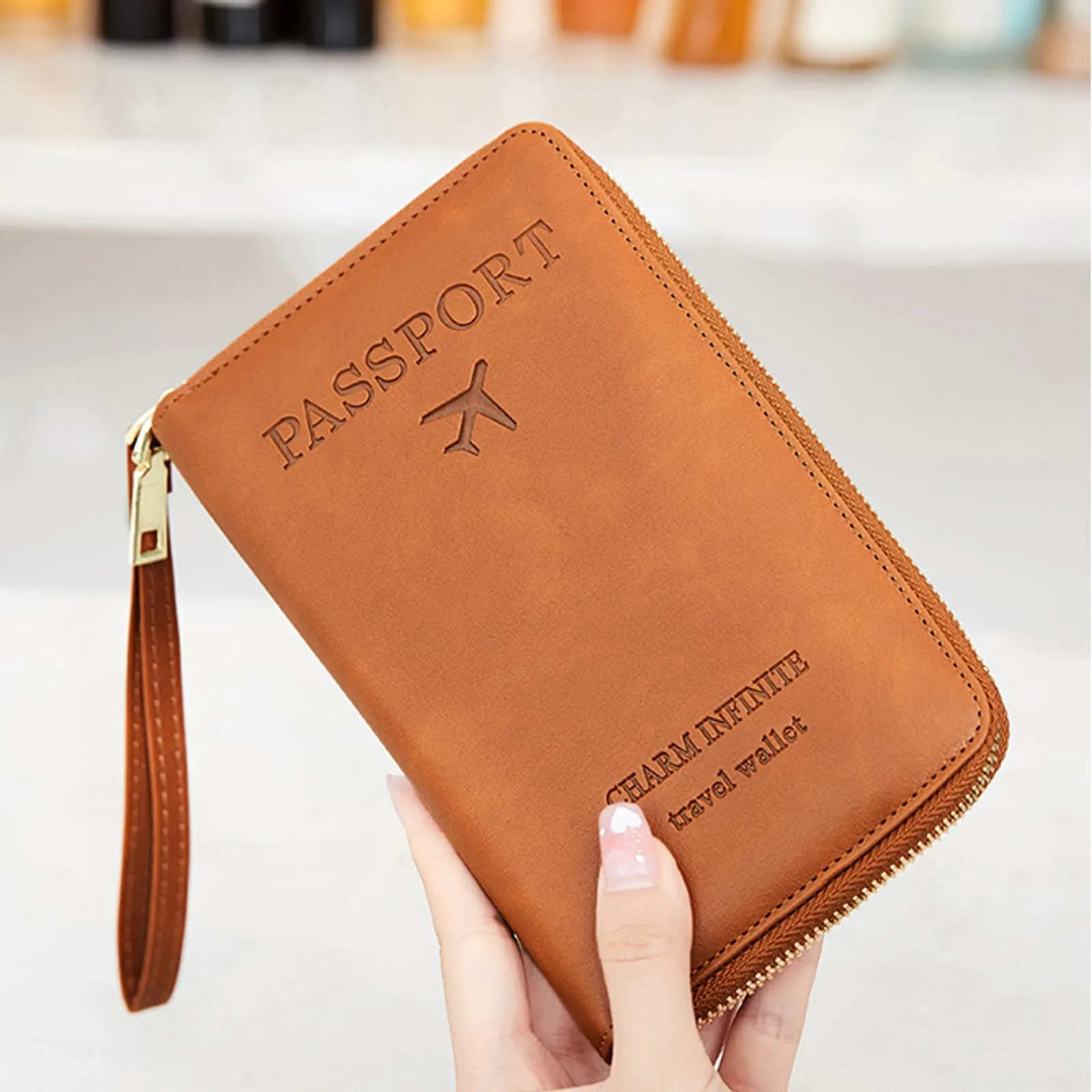 Toctax Custodia per passaporto in pelle con protezione RFID, Marrone B, 19 x 11.5 x 2 cm - immagine 3