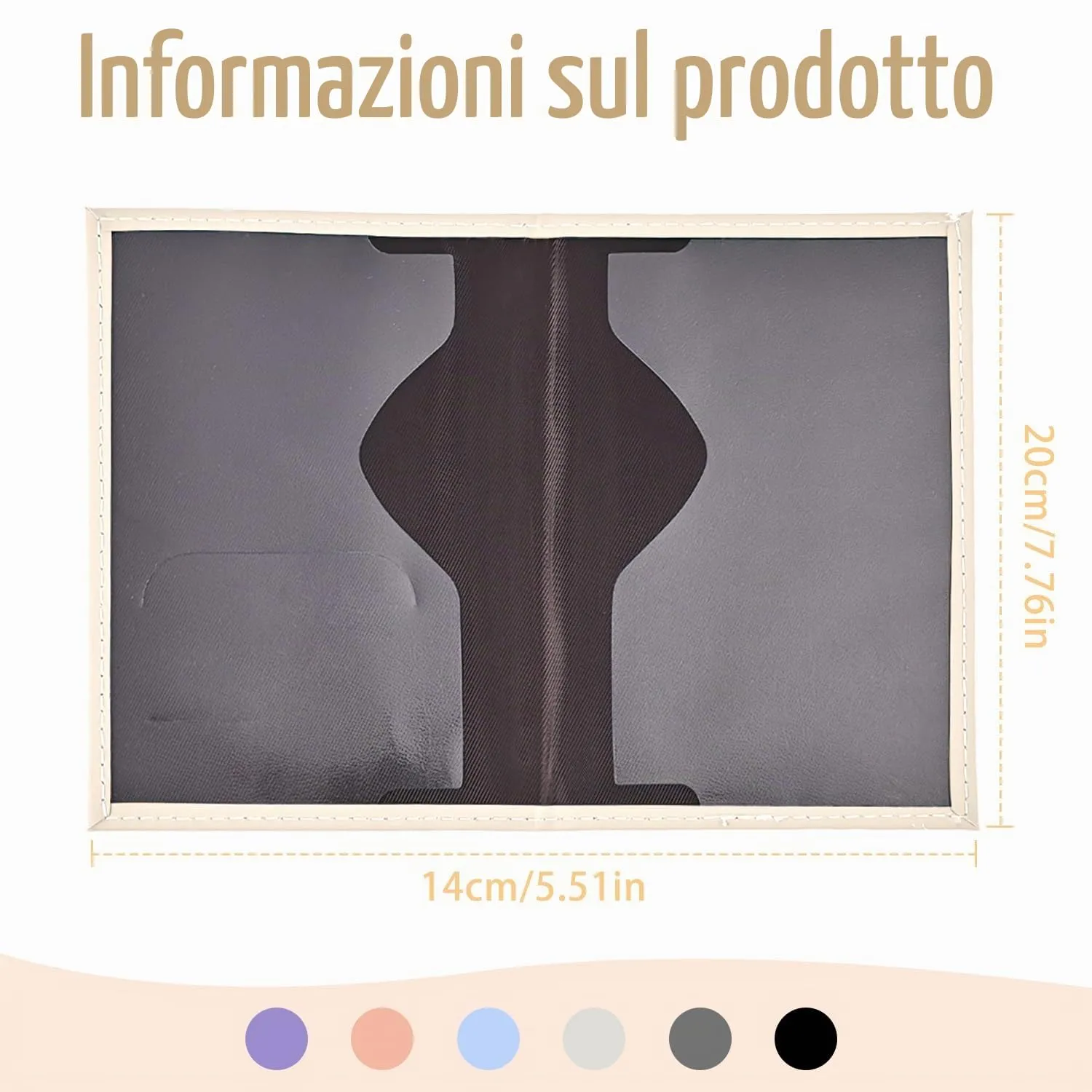 REEKNOKOL Portapassaporto in pelle PU, 2 pezzi (Nero + Bianco) - immagine 2