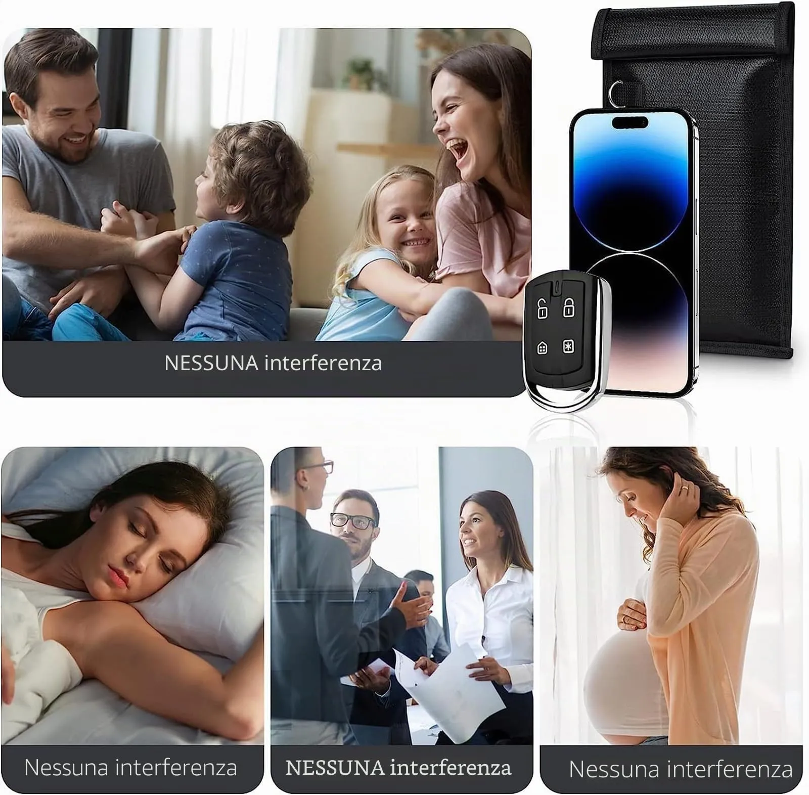 ELLENNE Borsa Faraday Schermata RFID, GPS, WiFi, 5G Ignifuga - Extra Large (43 x 38 cm) - immagine 7