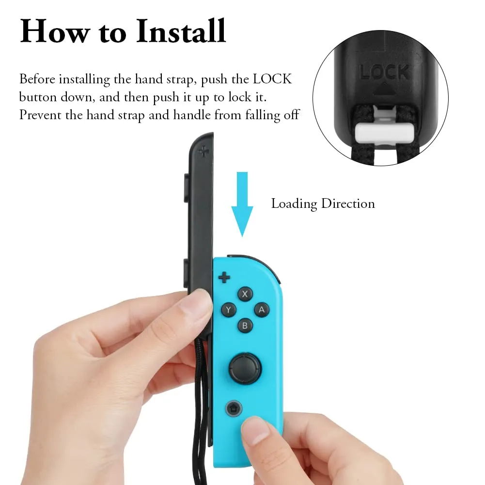 Vicloon Switch Controller Wrist Straps with 8 Joystick Caps, Nero - immagine 3