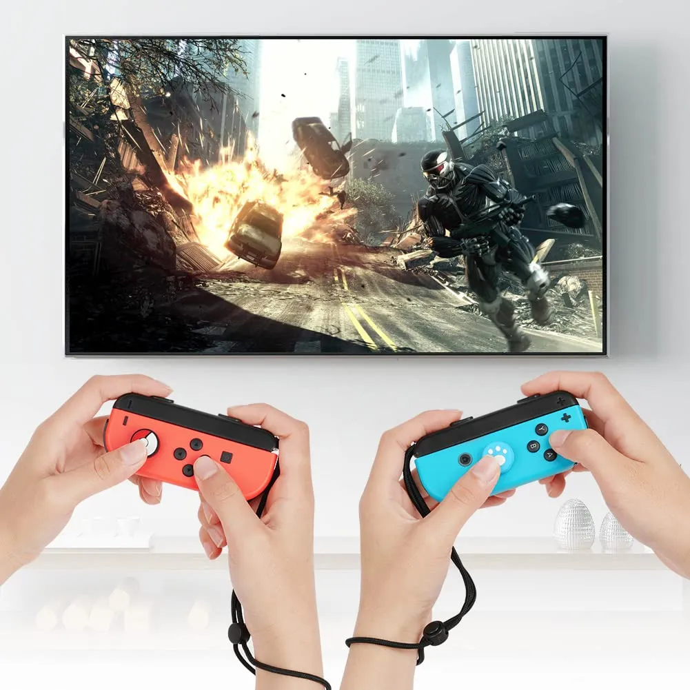 Vicloon Switch Controller Wrist Straps with 8 Joystick Caps, Nero - immagine 7