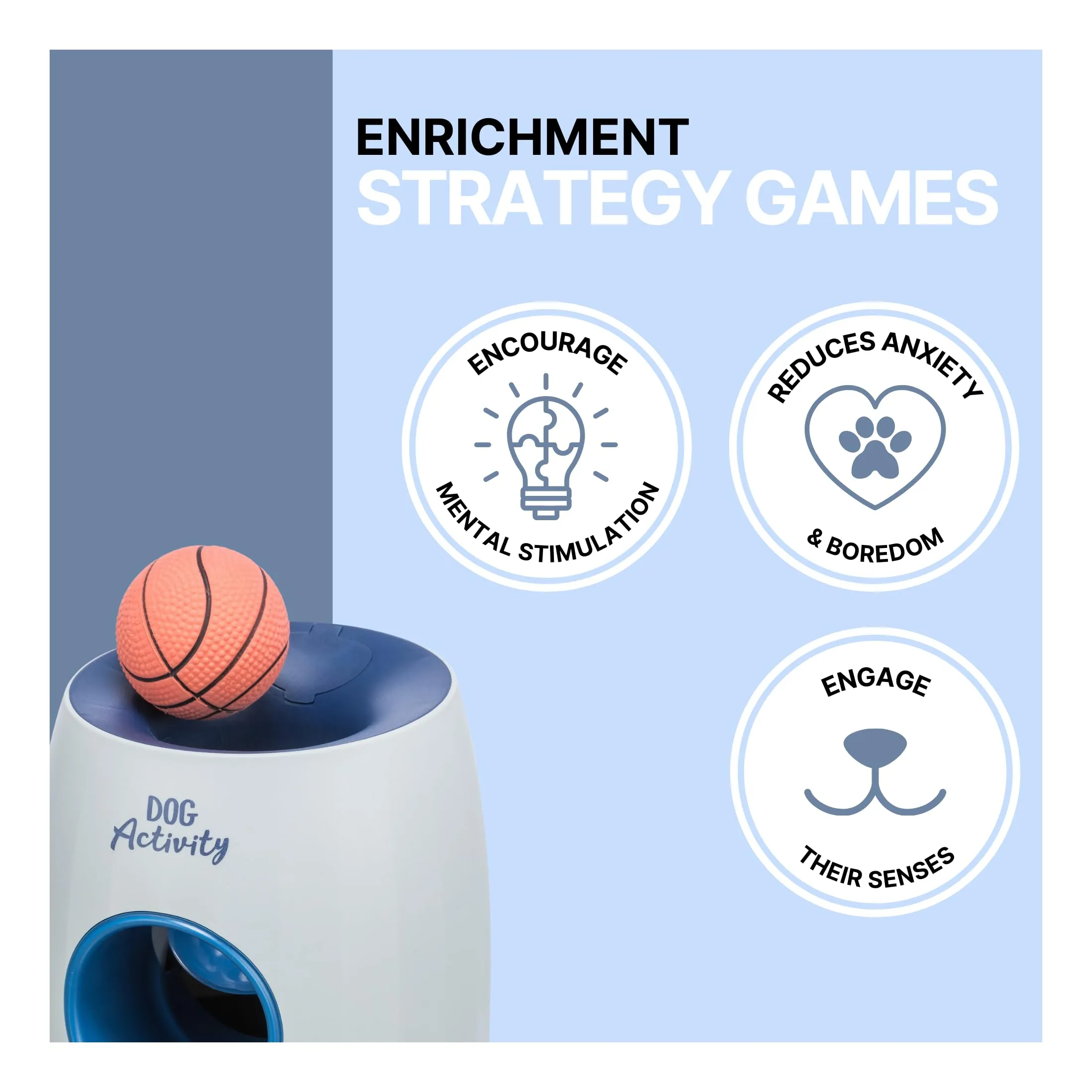TRIXIE Ball & Treat - Giocattolo intelligente per cani, distributore di croccantini con pallina inclusa (ø6cm), ø17×18cm - immagine 5