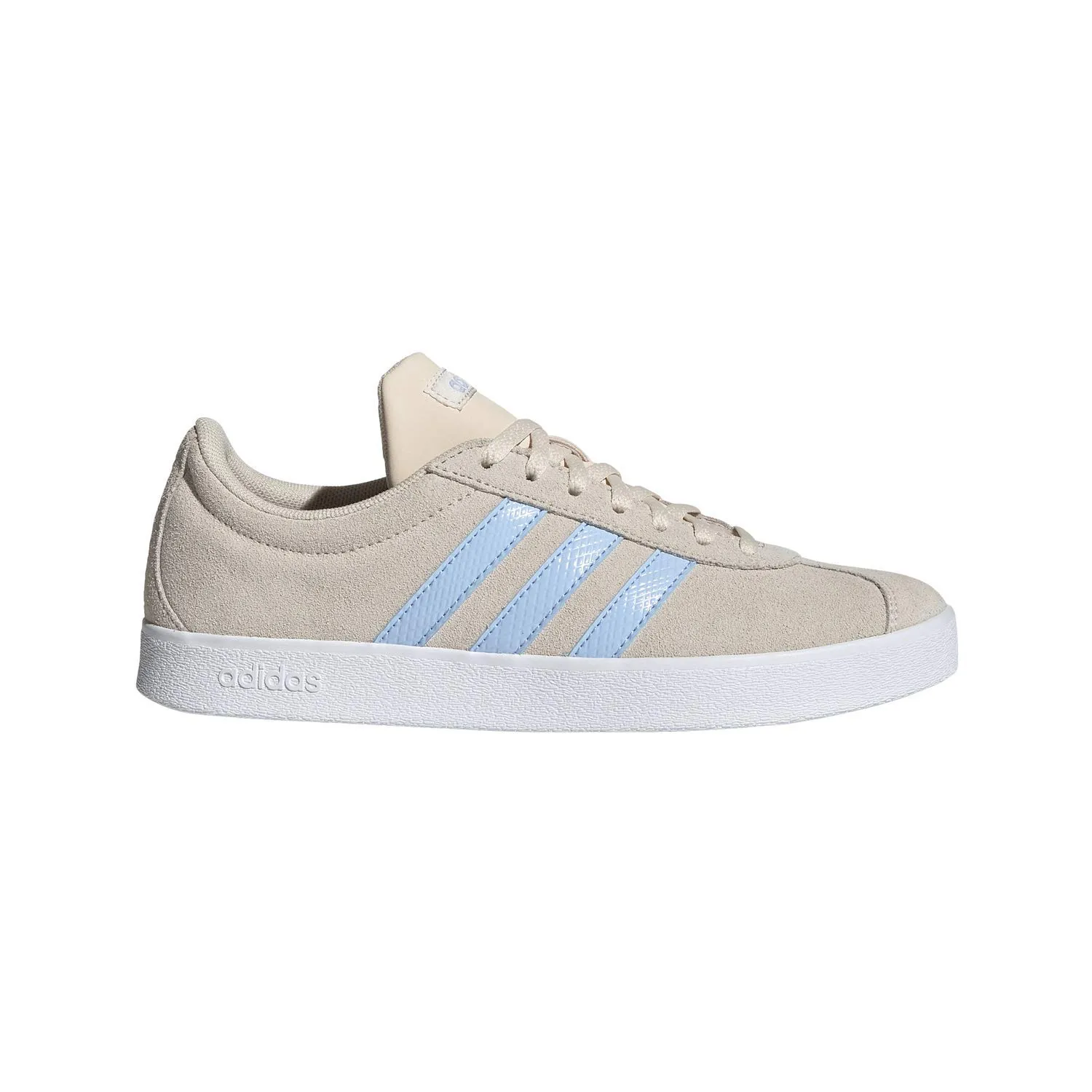 adidas VL Court 2.0 Scarpe da Ginnastica Donna, Beige Lino Bright Blue White, 38 EU - immagine 2