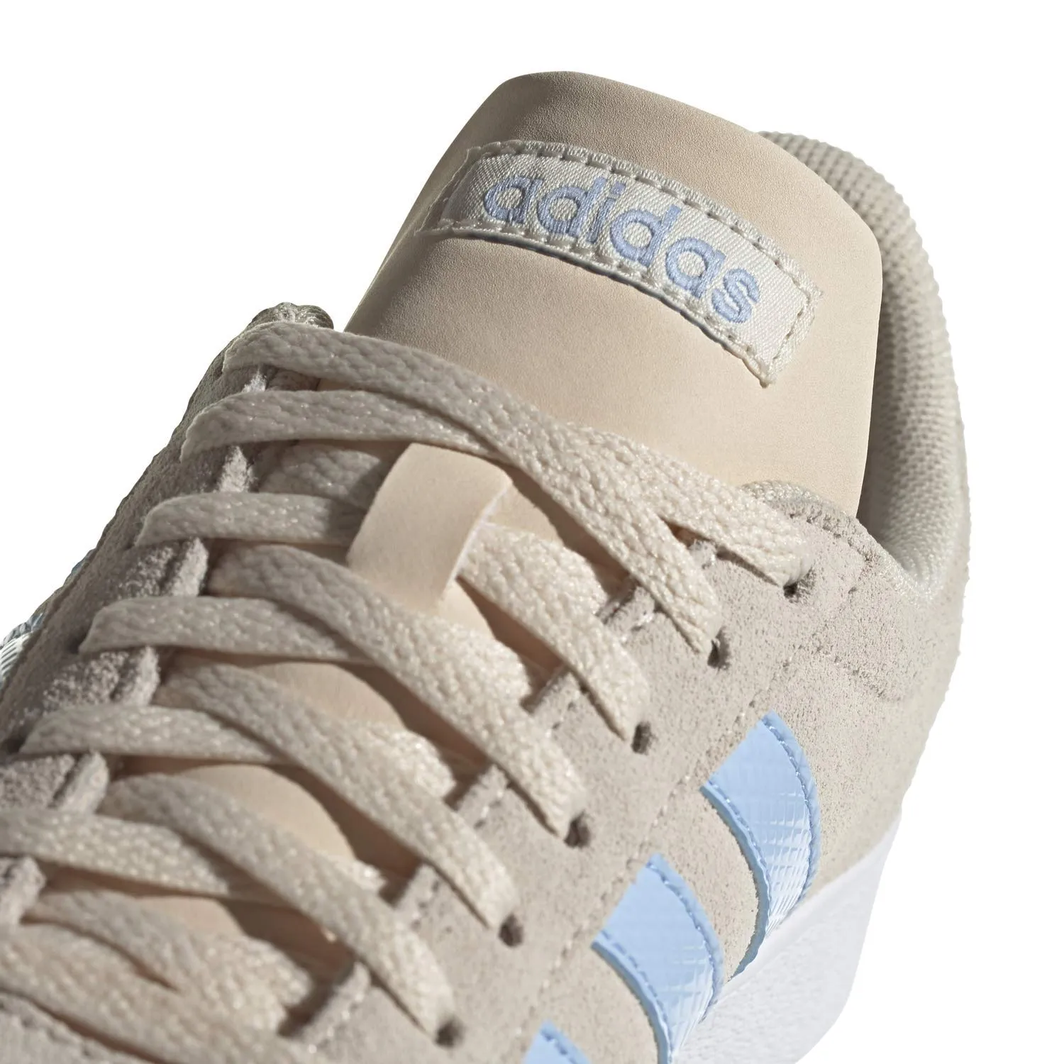 adidas VL Court 2.0 Scarpe da Ginnastica Donna, Beige Lino Bright Blue White, 38 EU - immagine 3