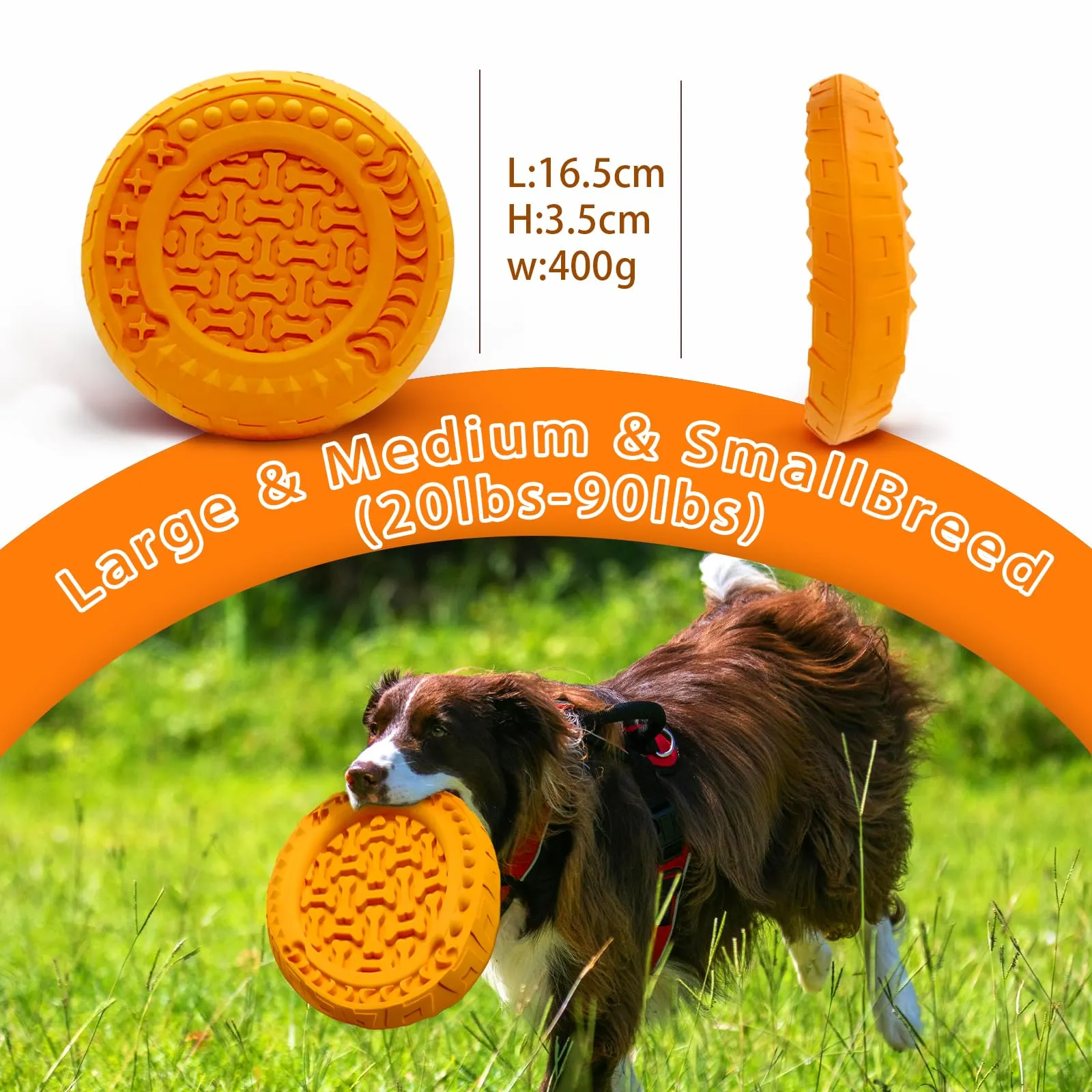 TFSZE Giocattolo Massaggiagengive e Spazzolino da Denti per Cani Taglia Grande, Resistente (Arancione) - immagine 2