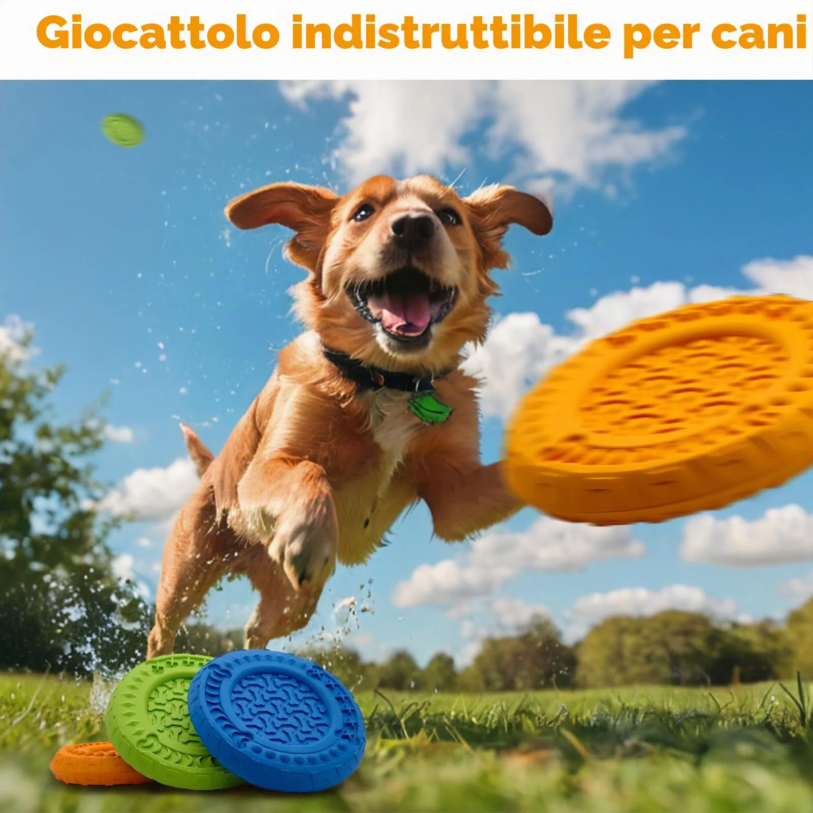 TFSZE Giocattolo Massaggiagengive e Spazzolino da Denti per Cani Taglia Grande, Resistente (Arancione) - immagine 7