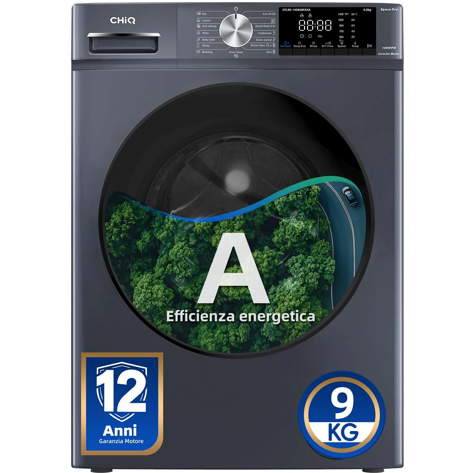 CHiQ Lavatrice 9kg Classe A Grigio CFL90-14586IM3XA - immagine 1