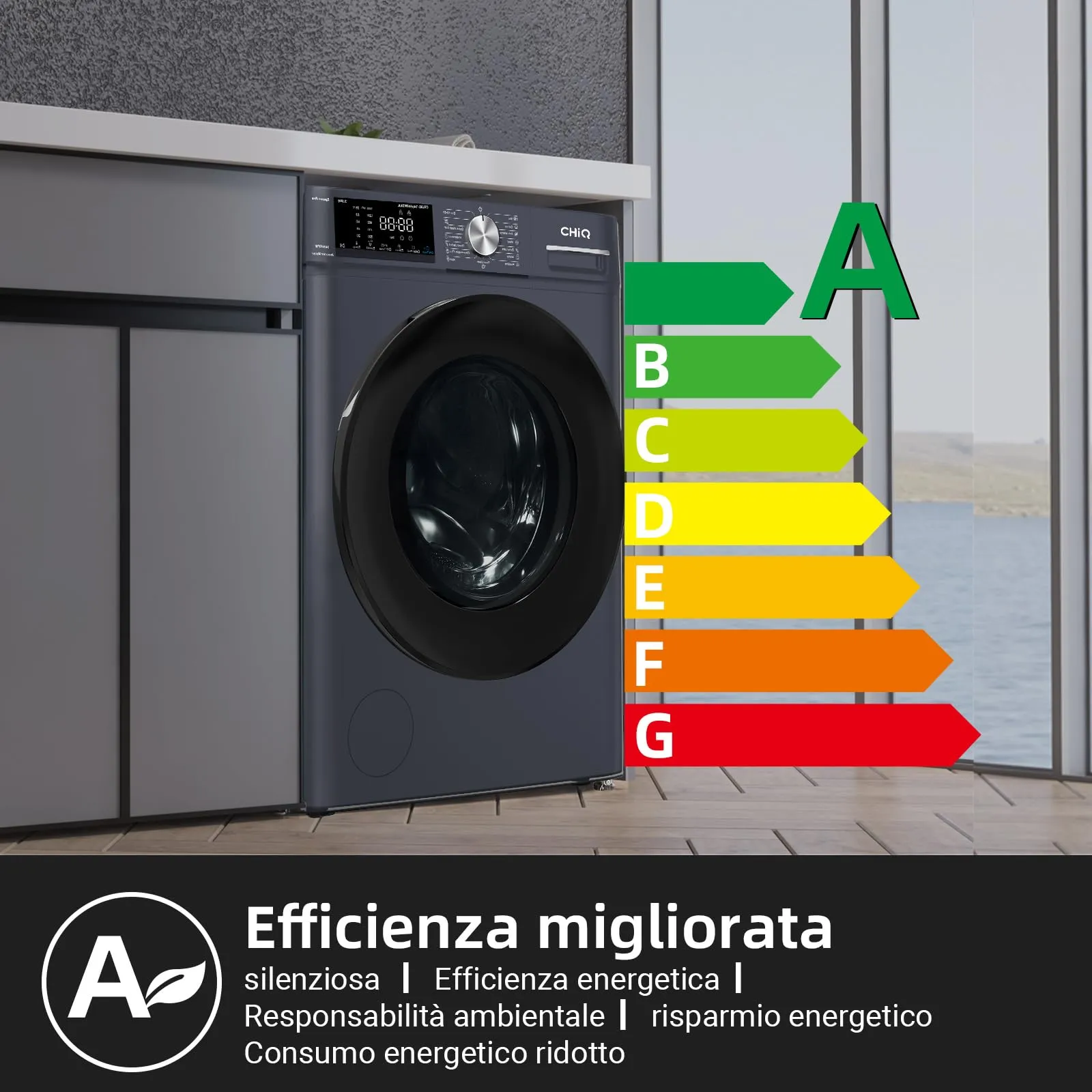CHiQ Lavatrice 9kg Classe A Grigio CFL90-14586IM3XA - immagine 6