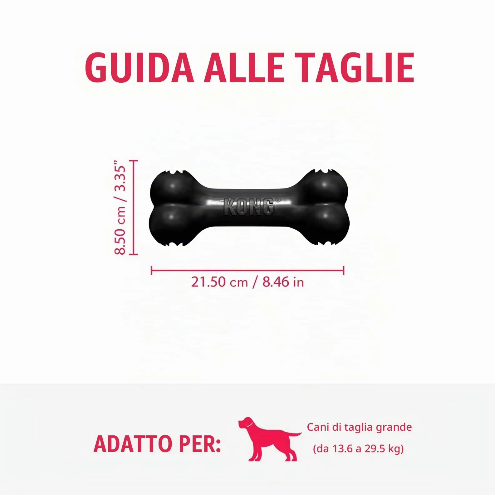 KONG Extreme Goodie Bone Osso in Gomma per Cani, Nero, Taglia L - immagine 4