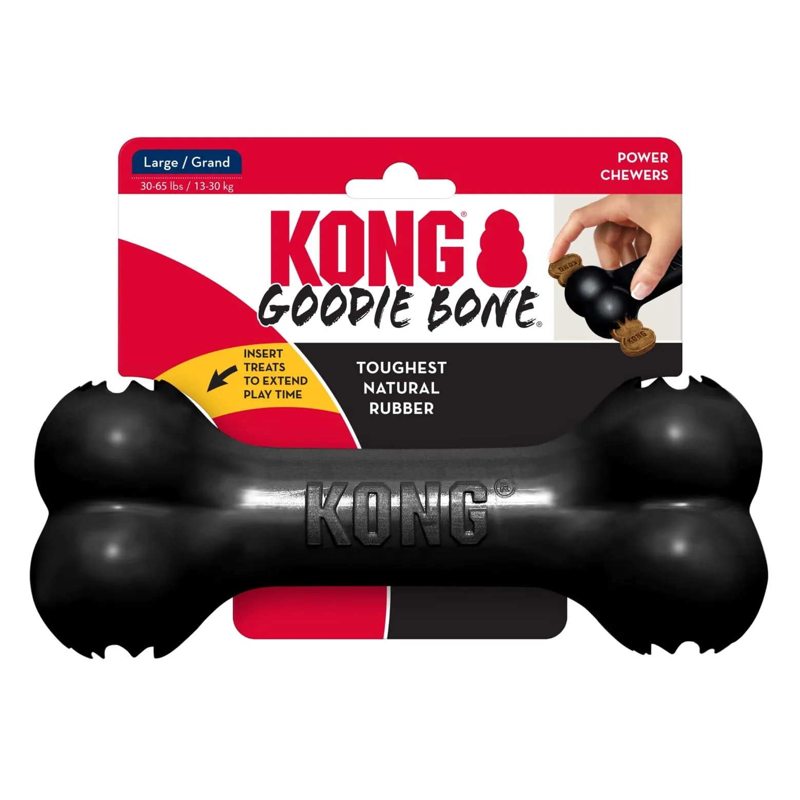 KONG Extreme Goodie Bone Osso in Gomma per Cani, Nero, Taglia L - immagine 8