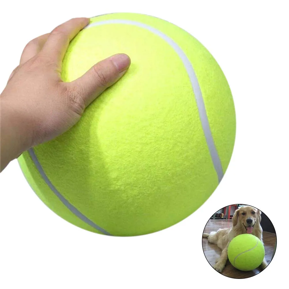 Palla da tennis per cani rinforzata, 24 cm, gialla - immagine 1