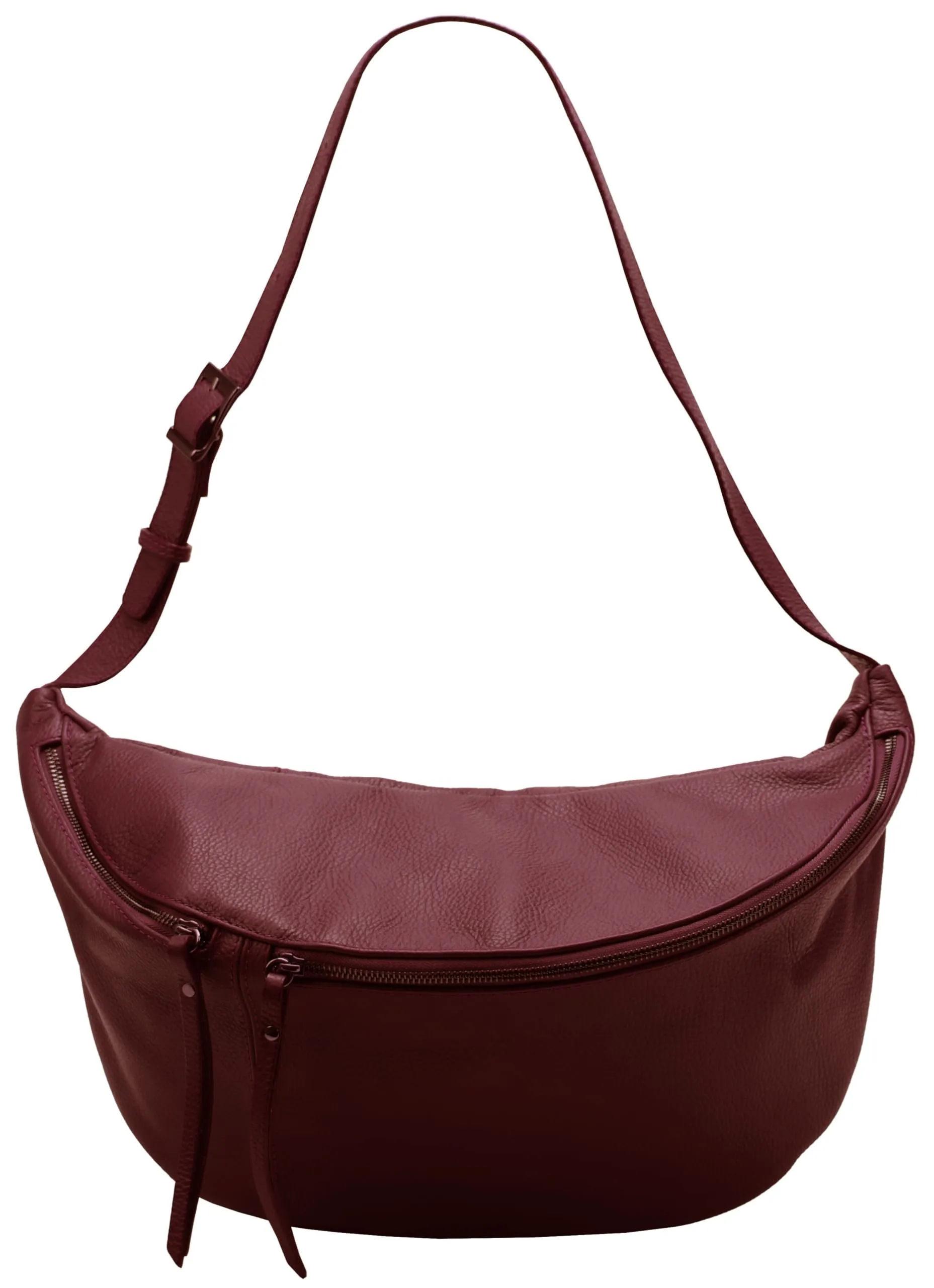 SH Leder Daniela G768 Marsupio in Vera Pelle, Rosso Vivo, 49 x 28 cm - immagine 2