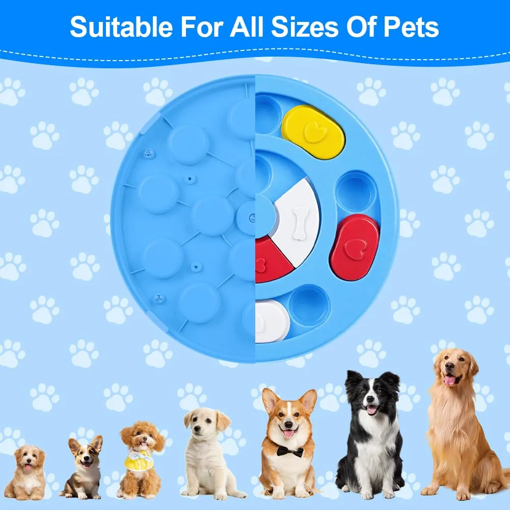 vsshe Giocattolo di Intelligenza Interattivo per Cani e Gatti, Dispenser di Premi Puzzle Antiscivolo e Lavabile, Blu Scuro - immagine 4