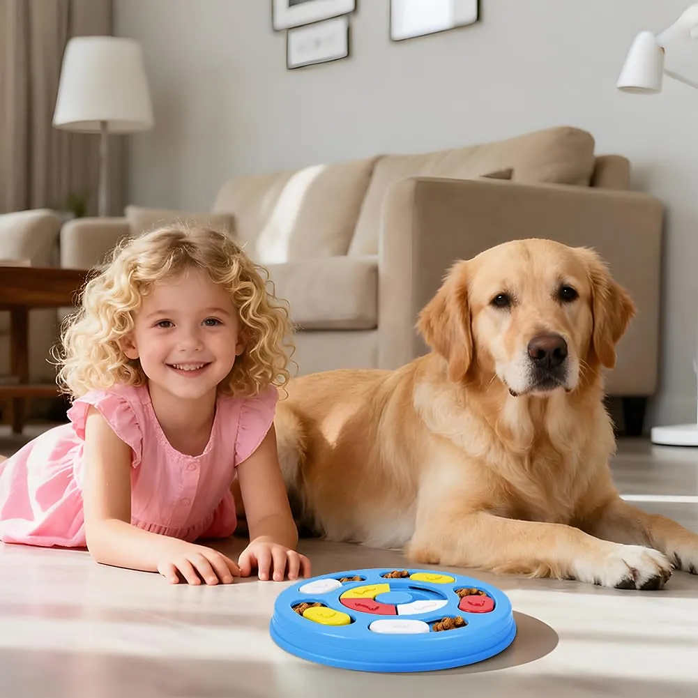 vsshe Giocattolo di Intelligenza Interattivo per Cani e Gatti, Dispenser di Premi Puzzle Antiscivolo e Lavabile, Blu Scuro - immagine 7