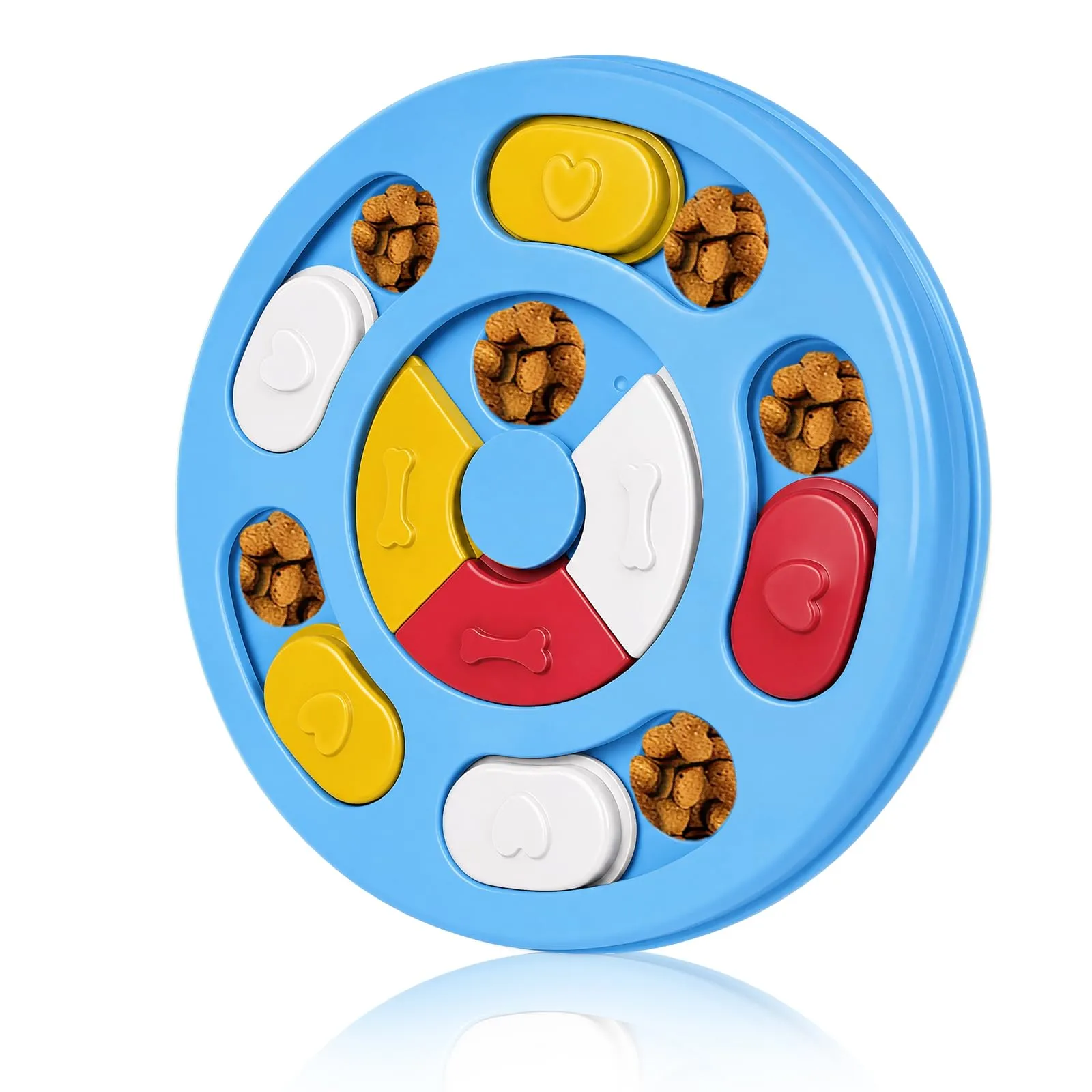 vsshe Giocattolo di Intelligenza Interattivo per Cani e Gatti, Dispenser di Premi Puzzle Antiscivolo e Lavabile, Blu Scuro - immagine 9