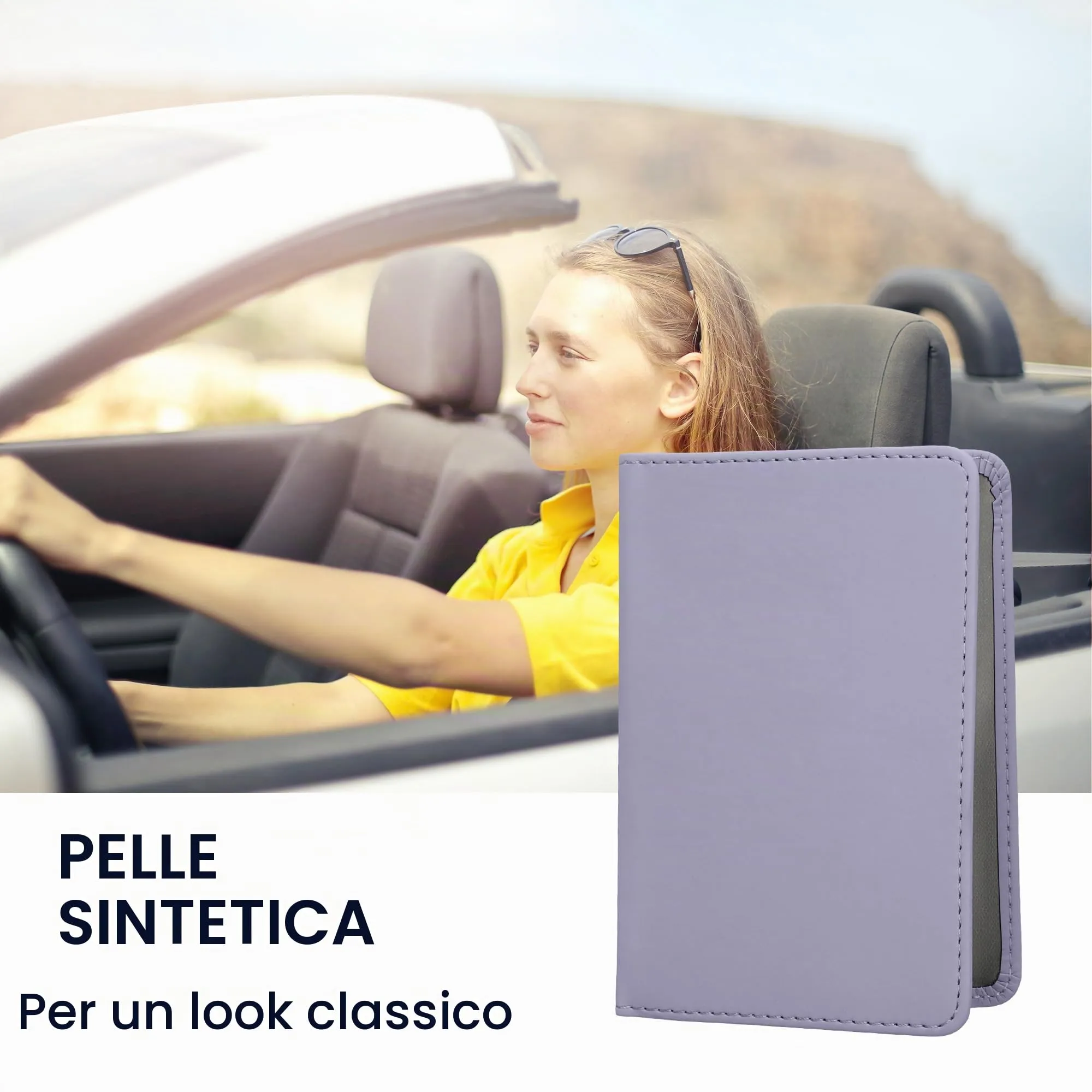 kwmobile Custodia in pelle PU per Libretto di Circolazione e Patente, Lavanda Pastello - immagine 2