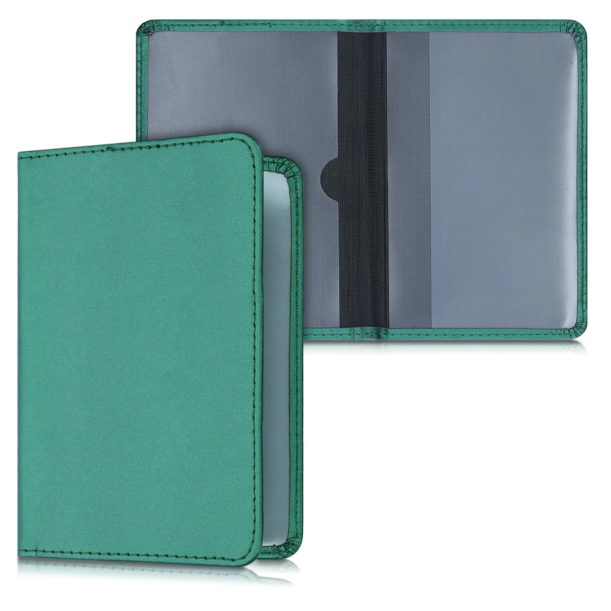kwmobile Custodia in pelle PU per Libretto di Circolazione e Patente, Verde Scuro - immagine 8