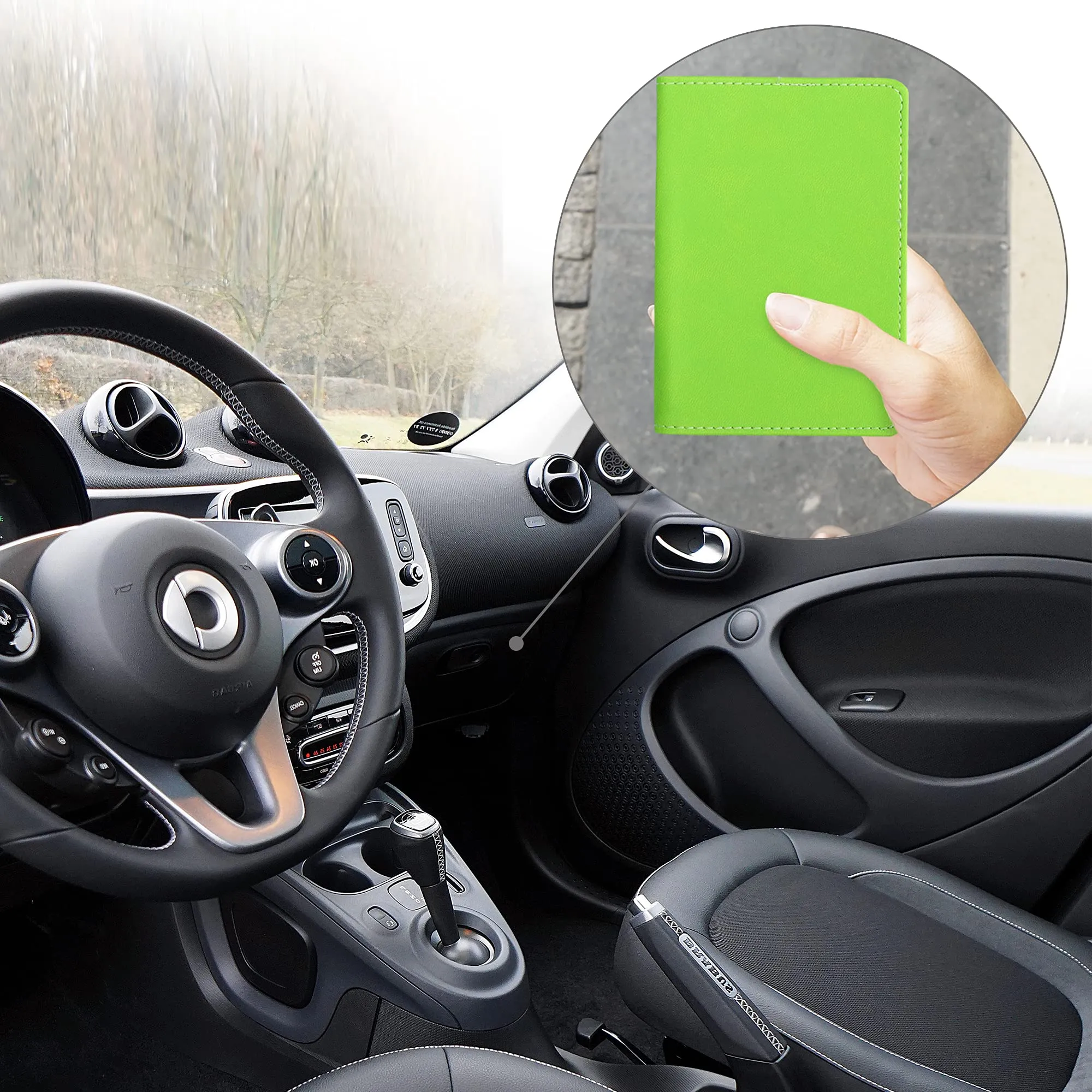kwmobile Custodia in pelle PU per Libretto Circolazione Auto e Patente, verde - immagine 4