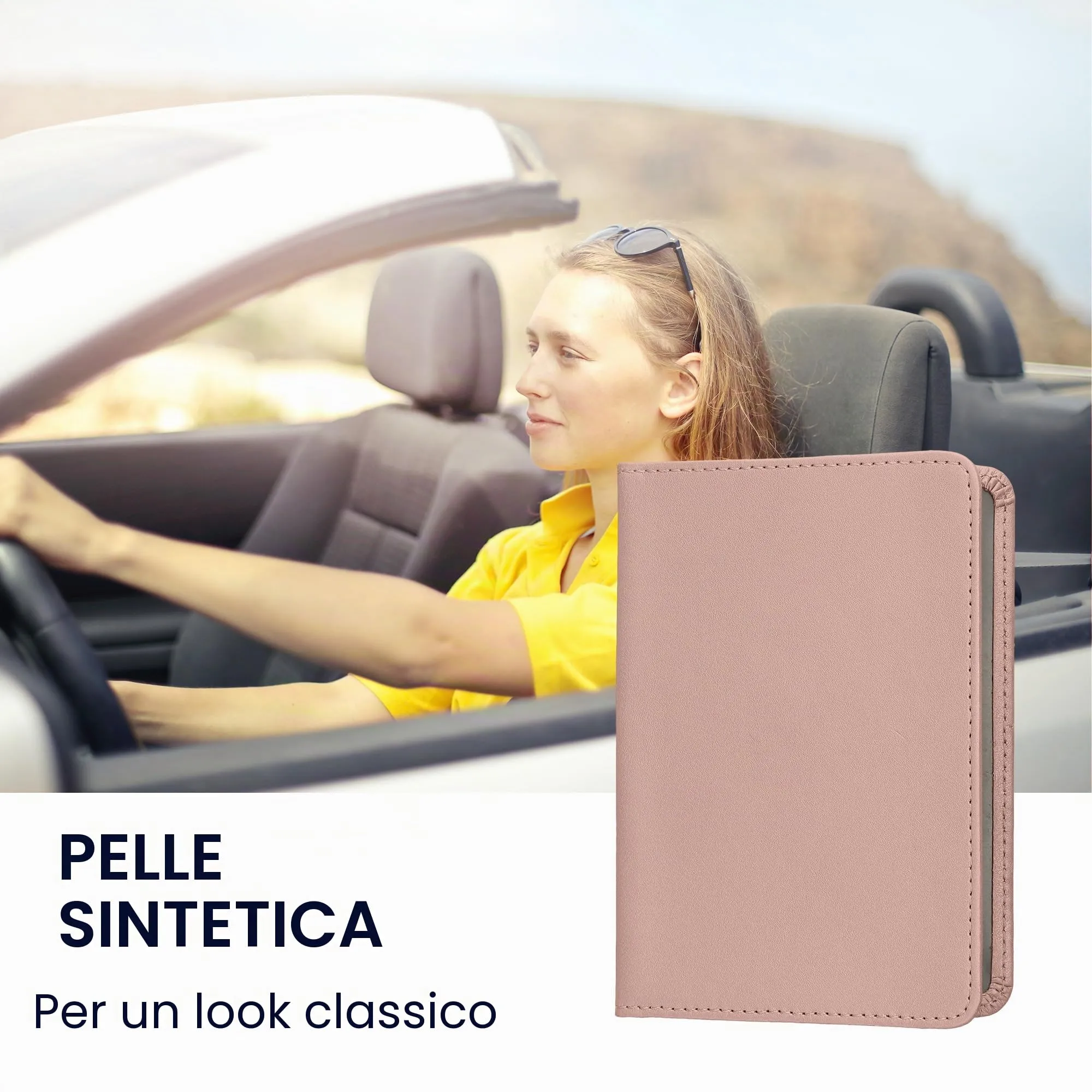 kwmobile Custodia in pelle PU per Libretto di Circolazione e Patente, Oro Rosa - immagine 2