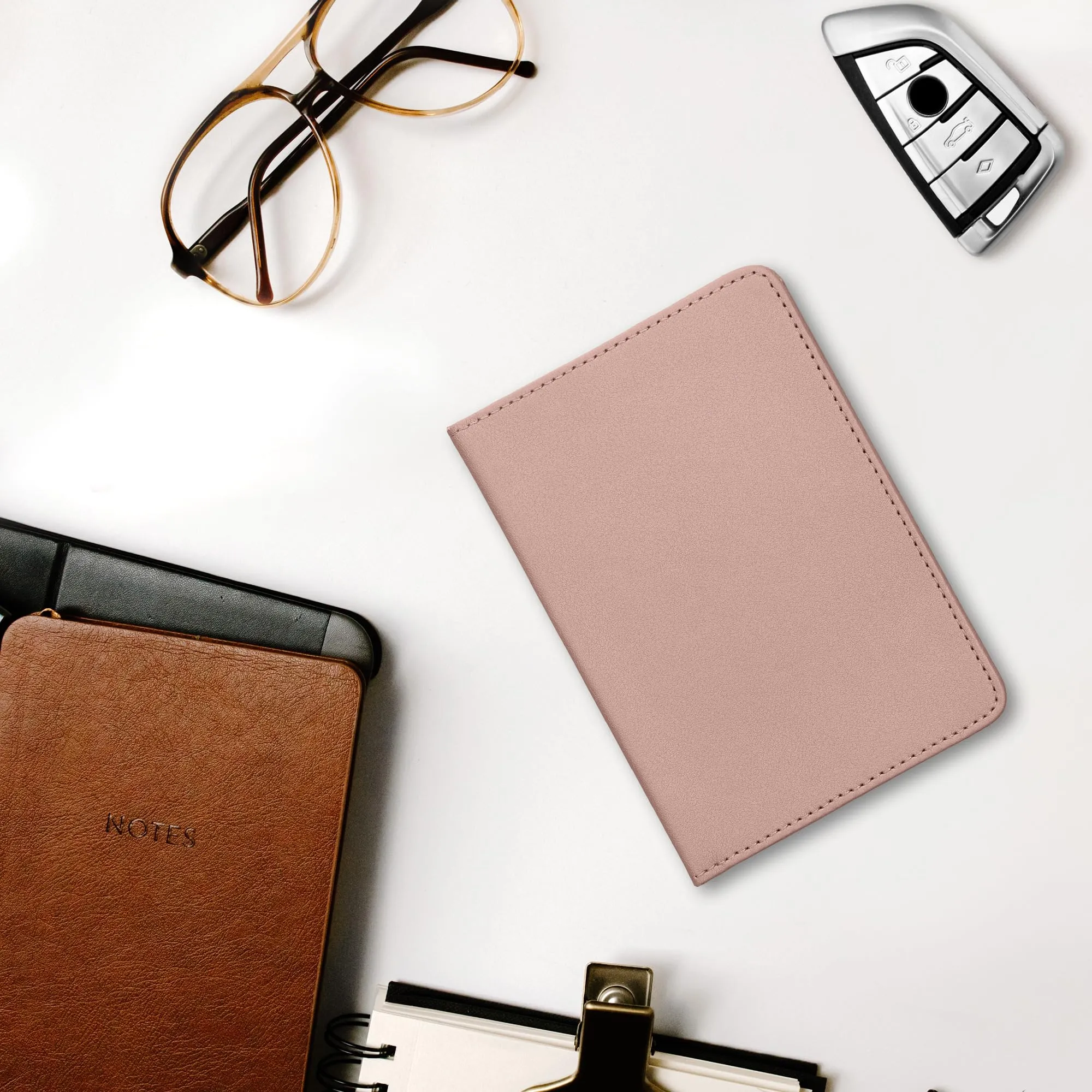 kwmobile Custodia in pelle PU per Libretto di Circolazione e Patente, Oro Rosa - immagine 3