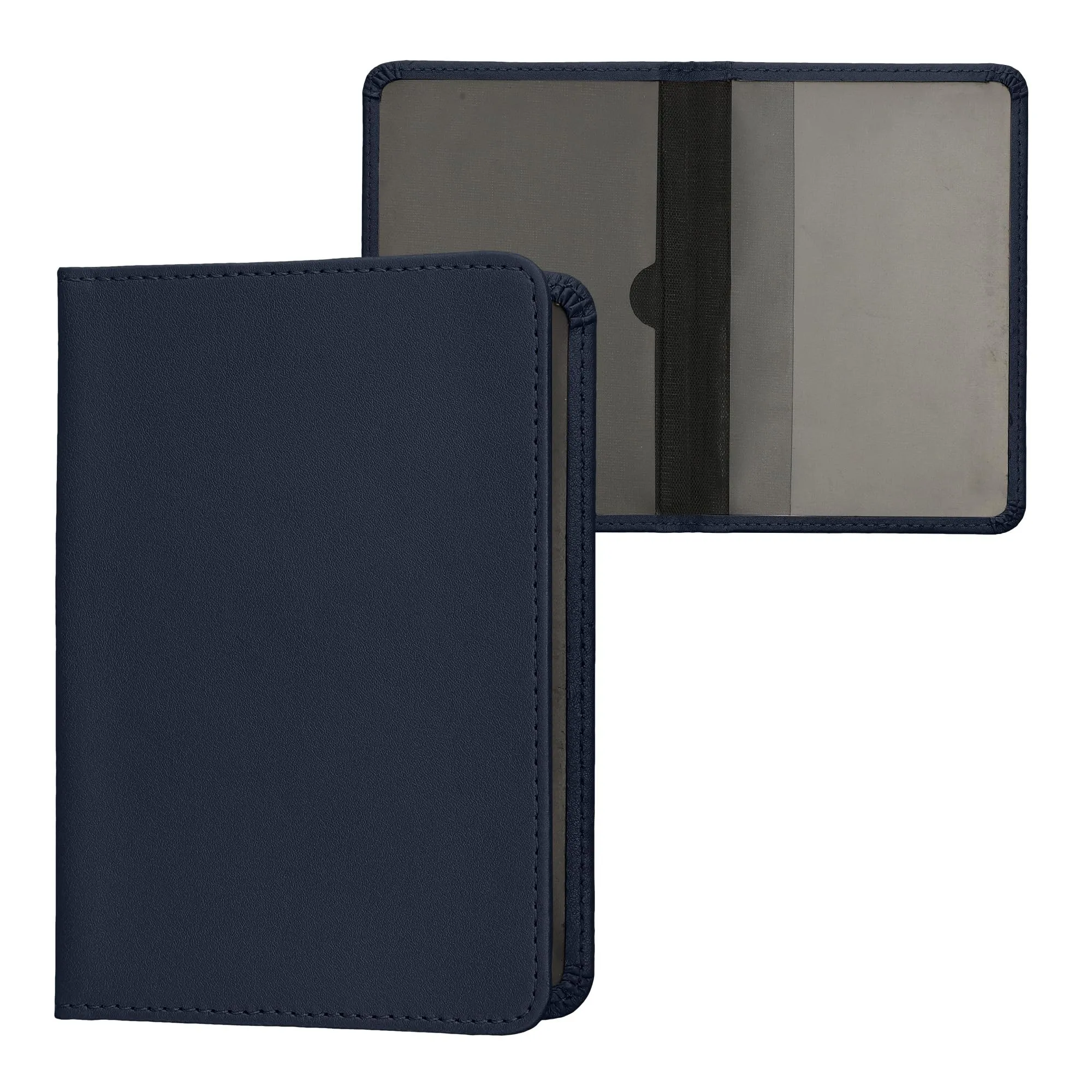 kwmobile Custodia in pelle PU per Libretto di Circolazione e Patente, Blu Scuro - immagine 1
