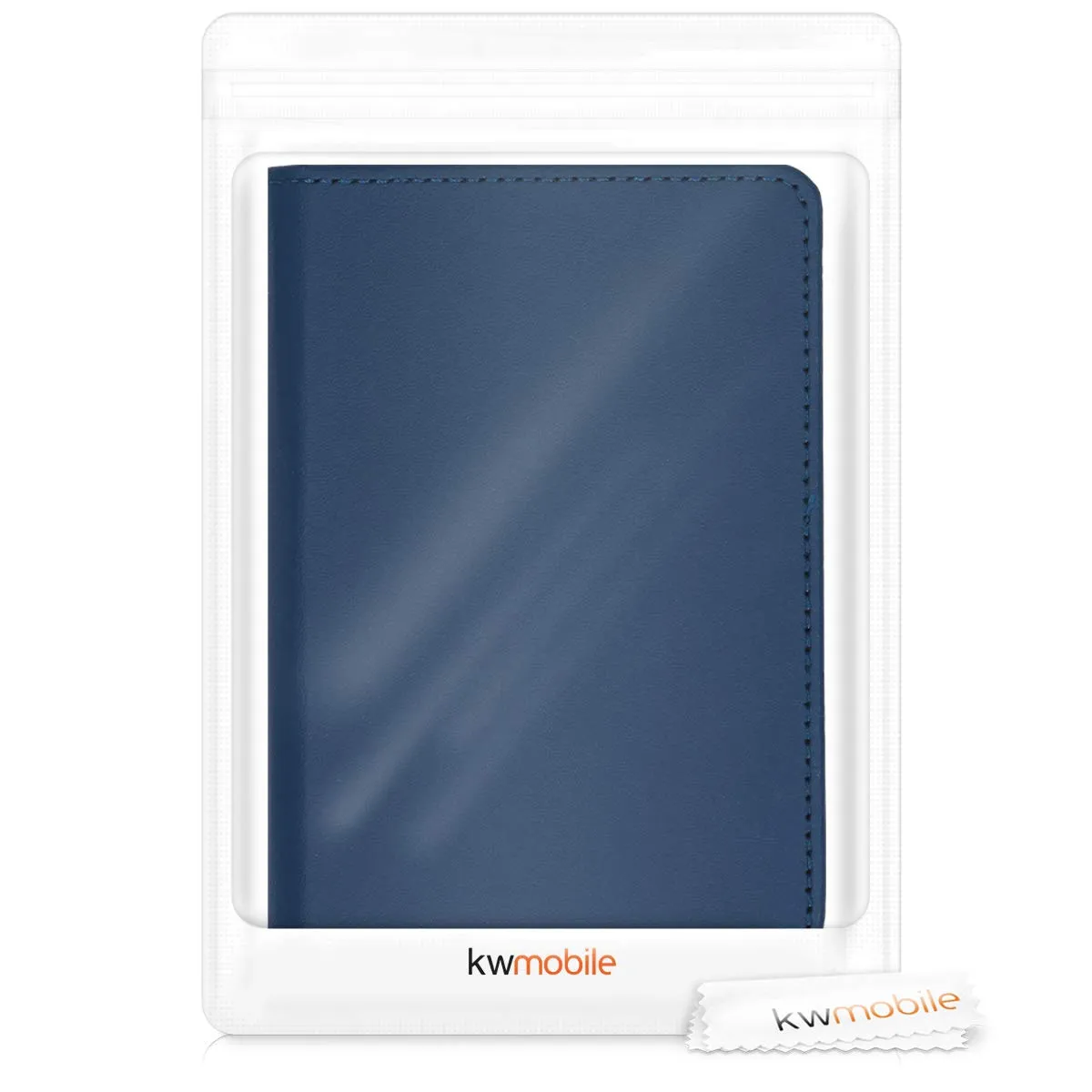 kwmobile Custodia in pelle PU per Libretto di Circolazione e Patente, Blu Scuro - immagine 4