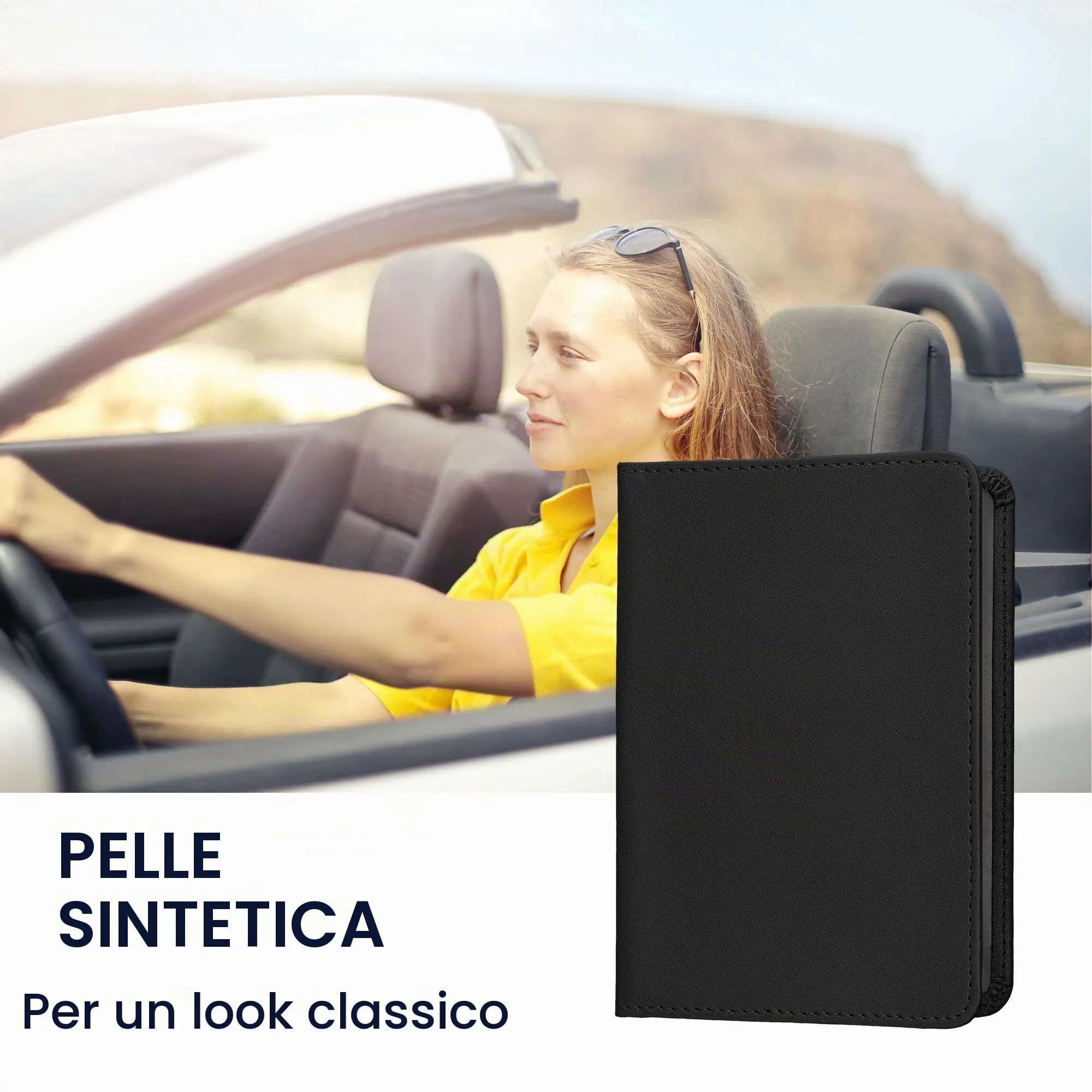 kwmobile Custodia in pelle PU per Libretto di Circolazione e Patente, nero - immagine 2