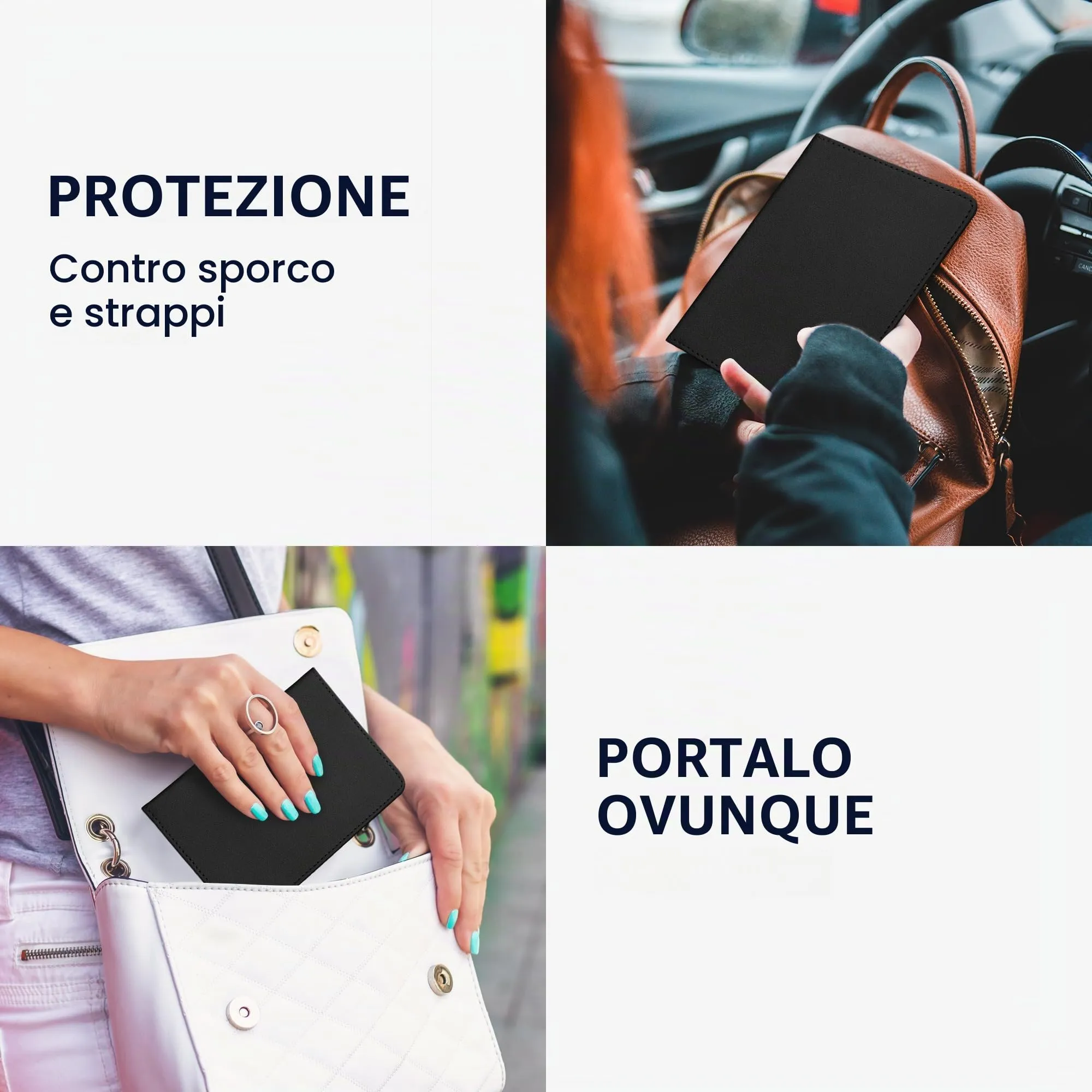 kwmobile Custodia in pelle PU per Libretto di Circolazione e Patente, nero - immagine 4