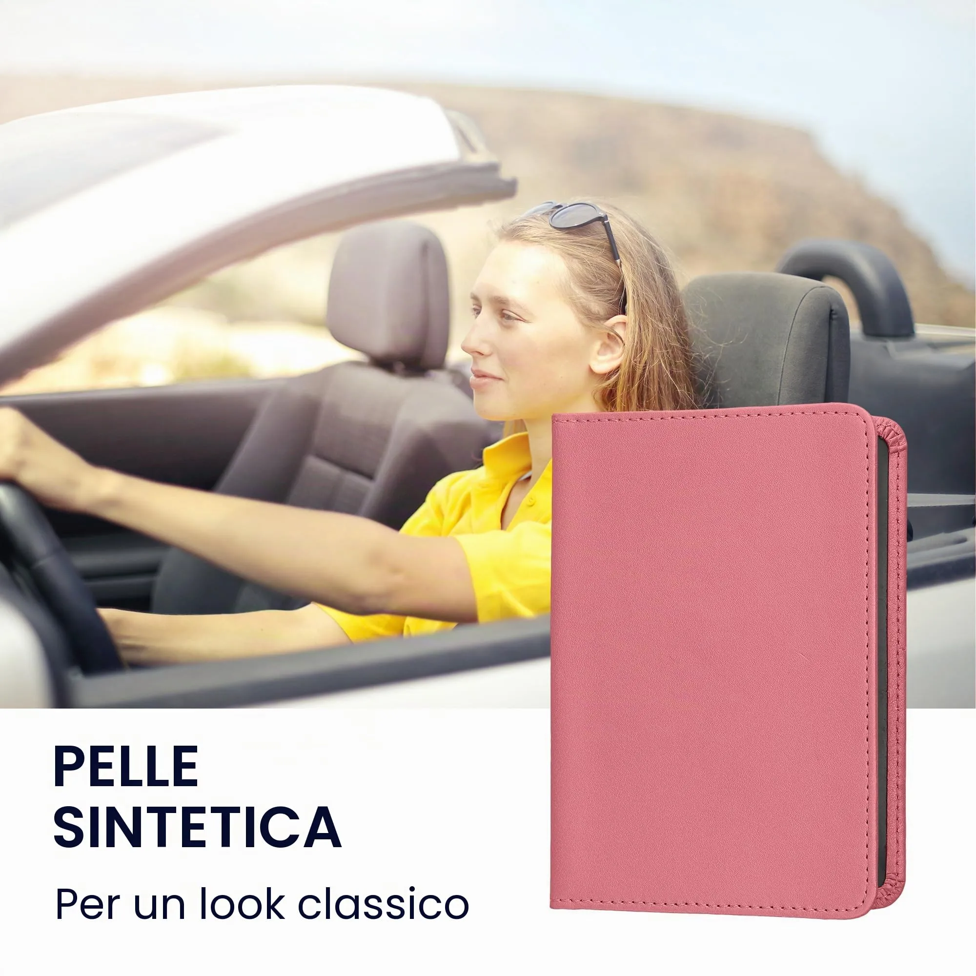 kwmobile Custodia in pelle PU per Libretto di Circolazione e Patente, rosa antico - immagine 2