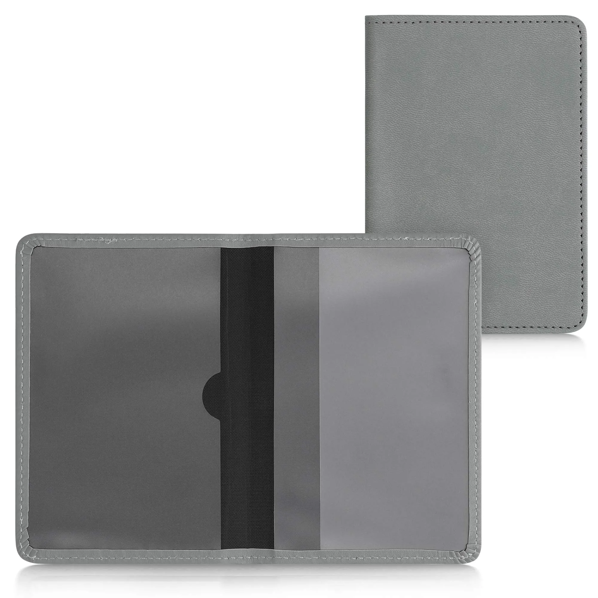kwmobile Custodia in pelle PU per Libretto Circolazione Auto e Patente, grigio chiaro - immagine 1