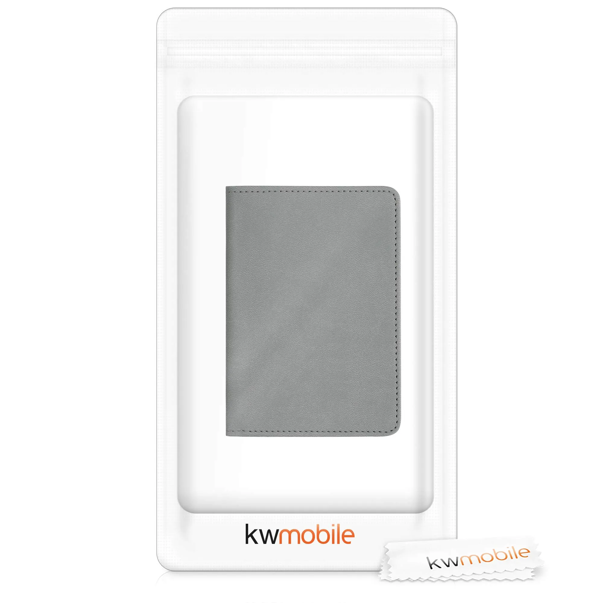 kwmobile Custodia in pelle PU per Libretto Circolazione Auto e Patente, grigio chiaro - immagine 7