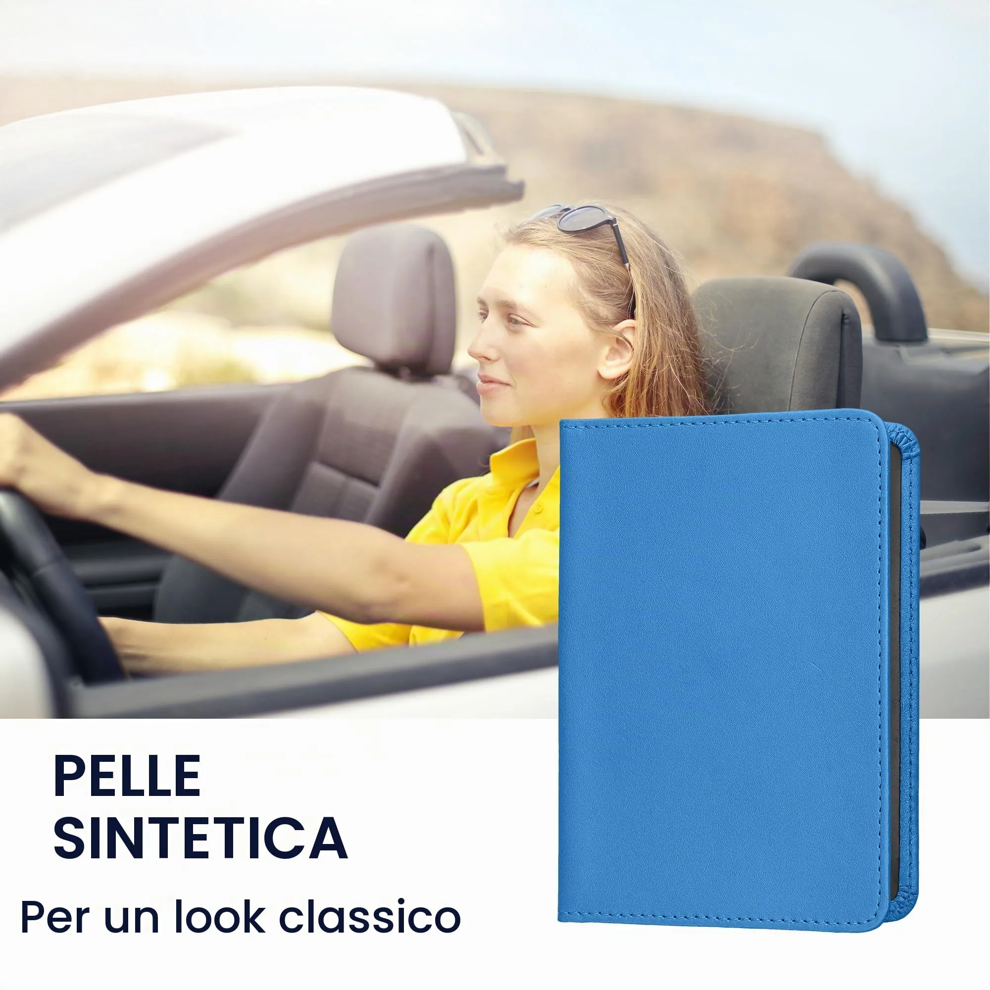 kwmobile Custodia in pelle PU per Libretto di Circolazione e Patente, blu - immagine 2