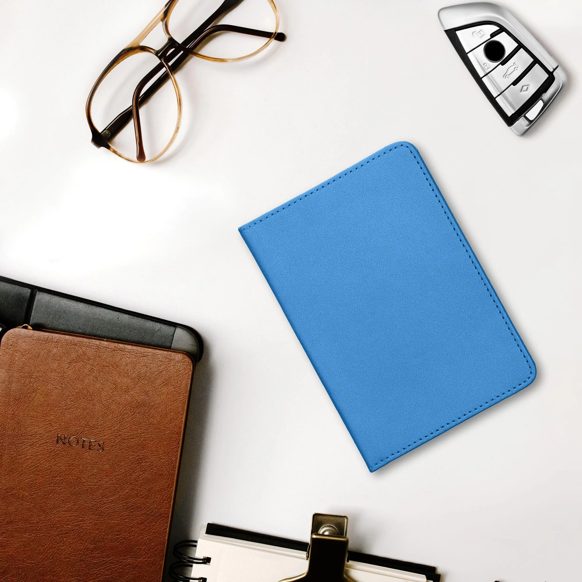 kwmobile Custodia in pelle PU per Libretto di Circolazione e Patente, blu - immagine 3