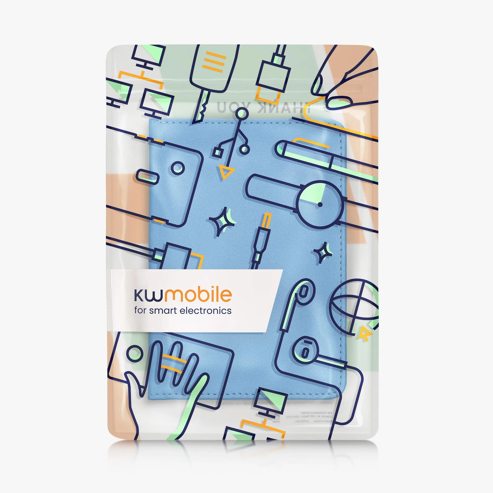 kwmobile Custodia in pelle PU per Libretto di Circolazione e Patente, blu - immagine 7