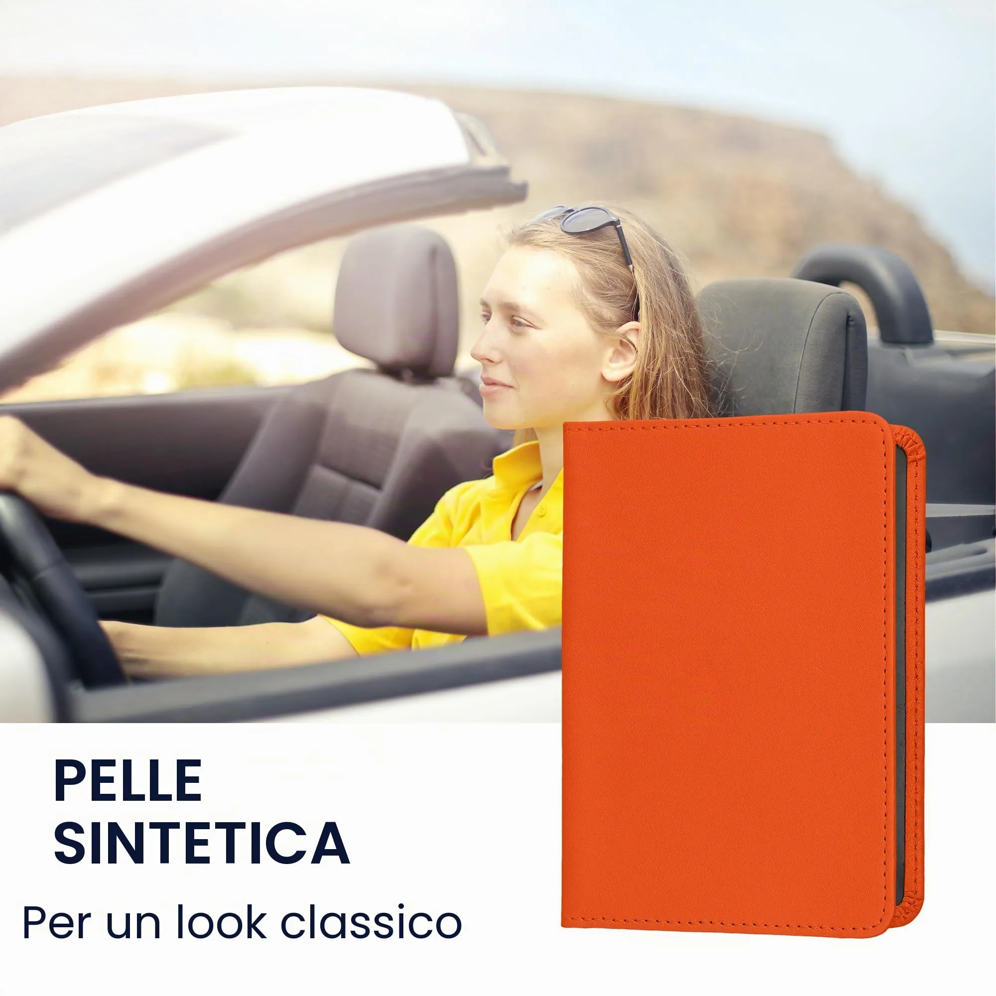 kwmobile Custodia in pelle PU per Libretto di Circolazione e Patente, Arancione - immagine 2