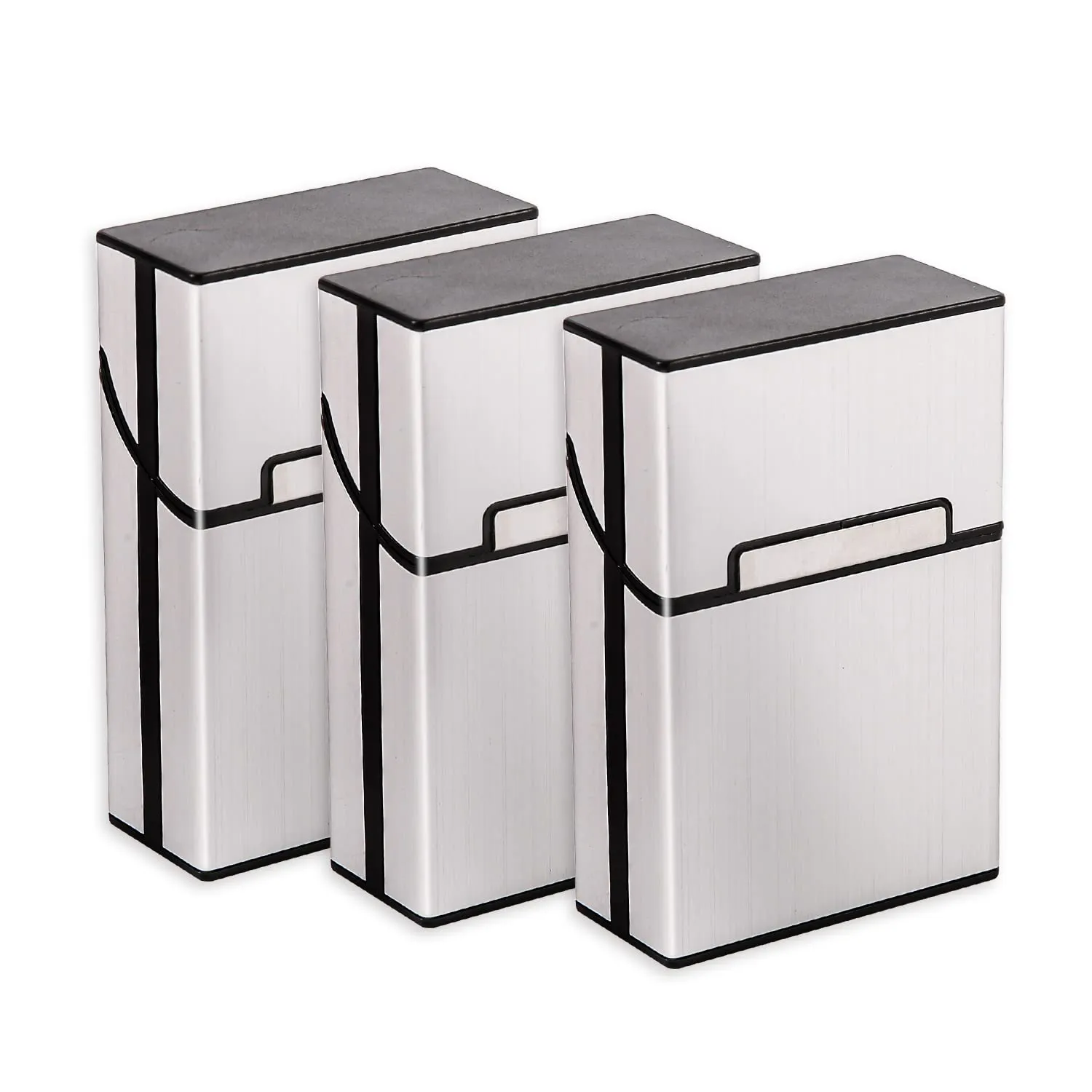 Sgehai Portasigarette in Alluminio e Metallo con Chiusura Magnetica, Set da 3 Pezzi per Scatole Standard da 20 - immagine 1
