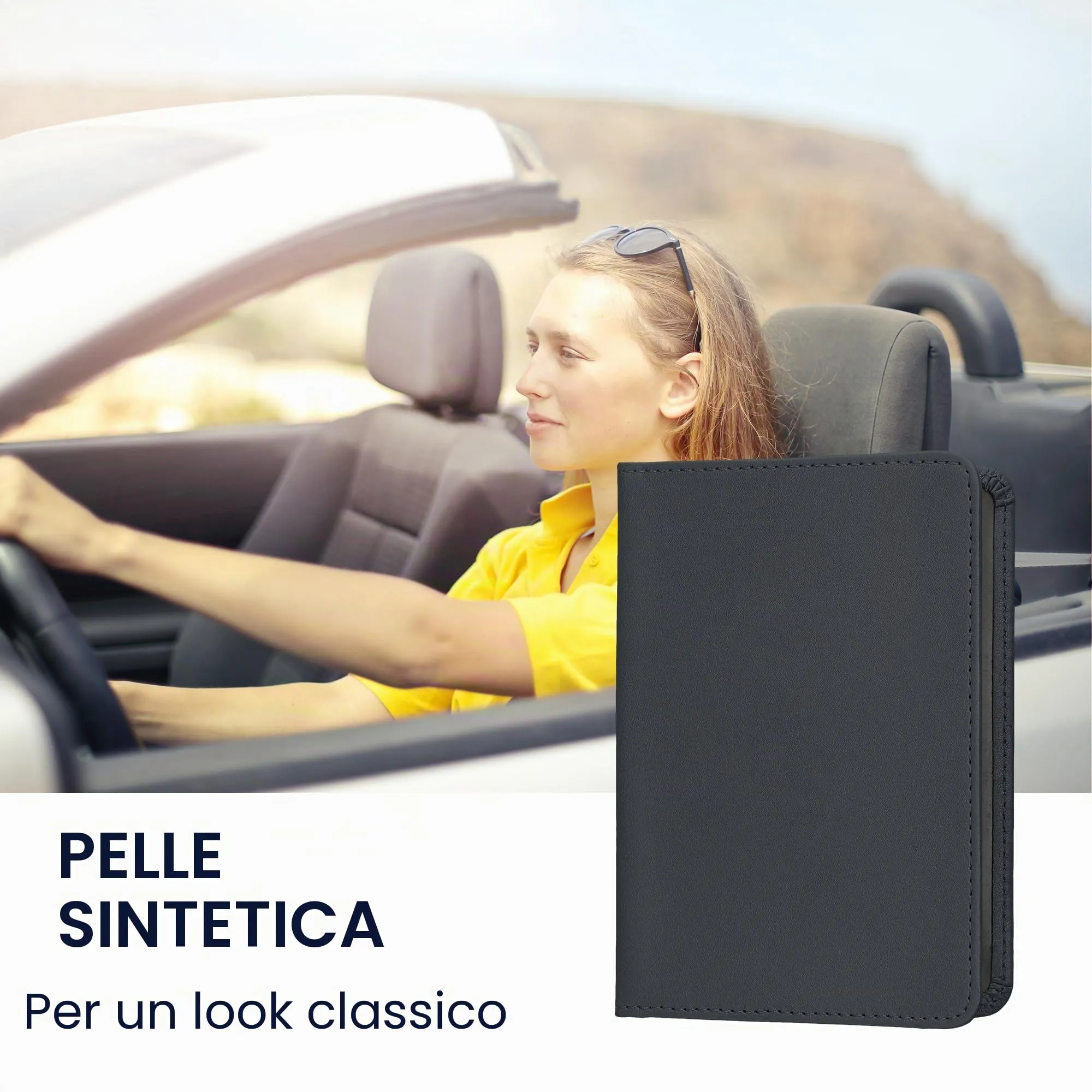 kwmobile Custodia in pelle PU per Libretto di Circolazione e Patente, Grigio Blu - immagine 2