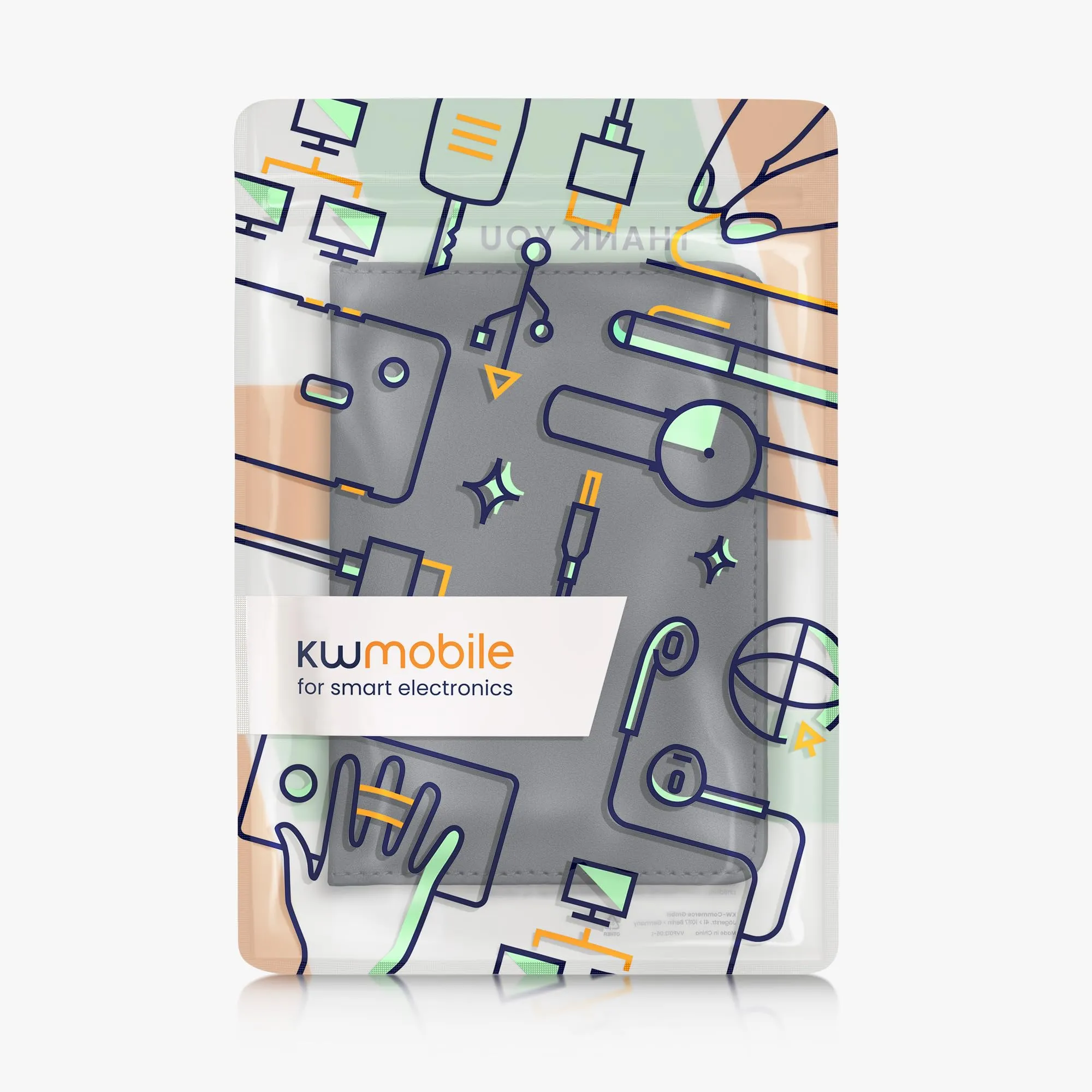 kwmobile Custodia in pelle PU per Libretto di Circolazione e Patente, Grigio Blu - immagine 6