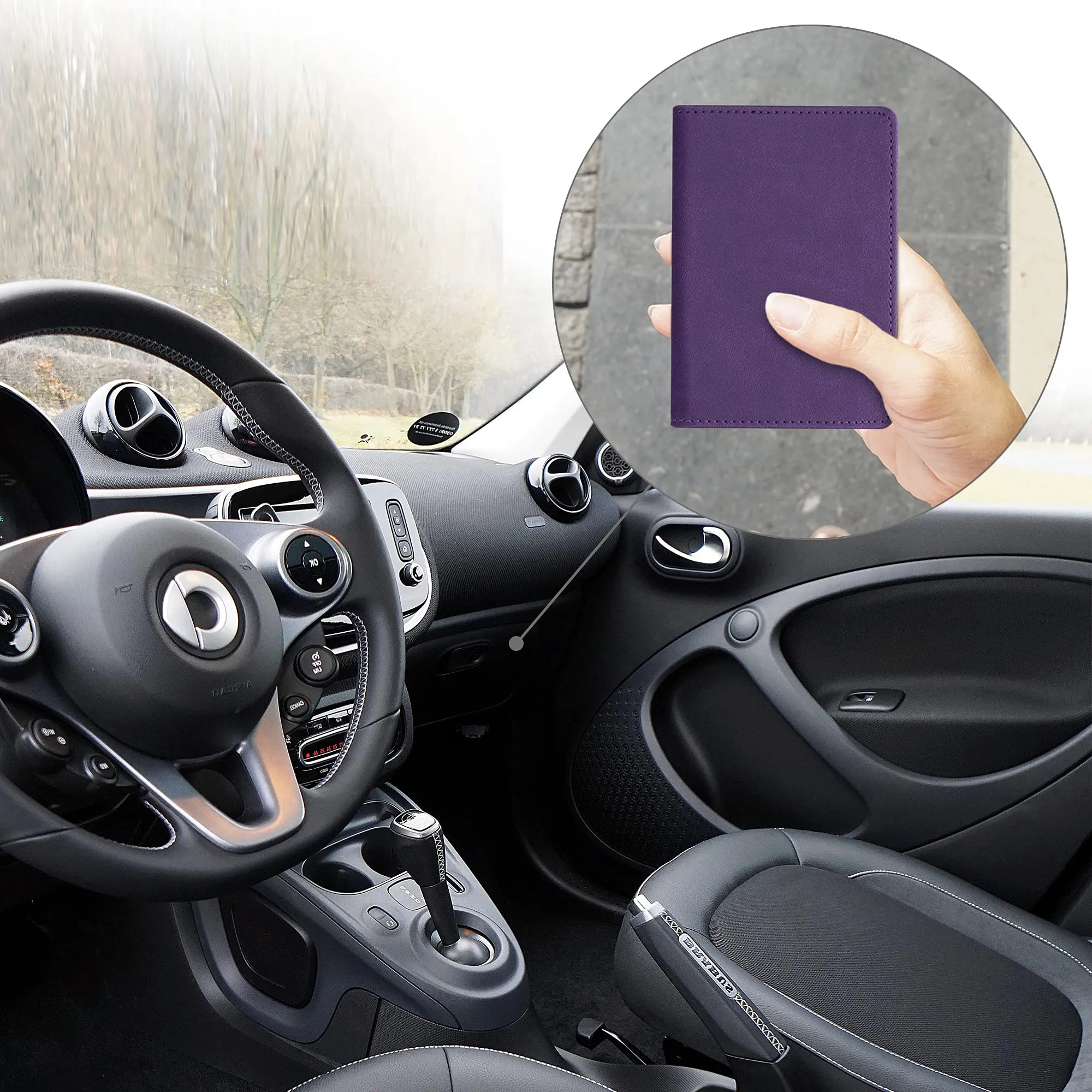 kwmobile Custodia in Pelle PU per Libretto di Circolazione e Patente, Viola - immagine 4