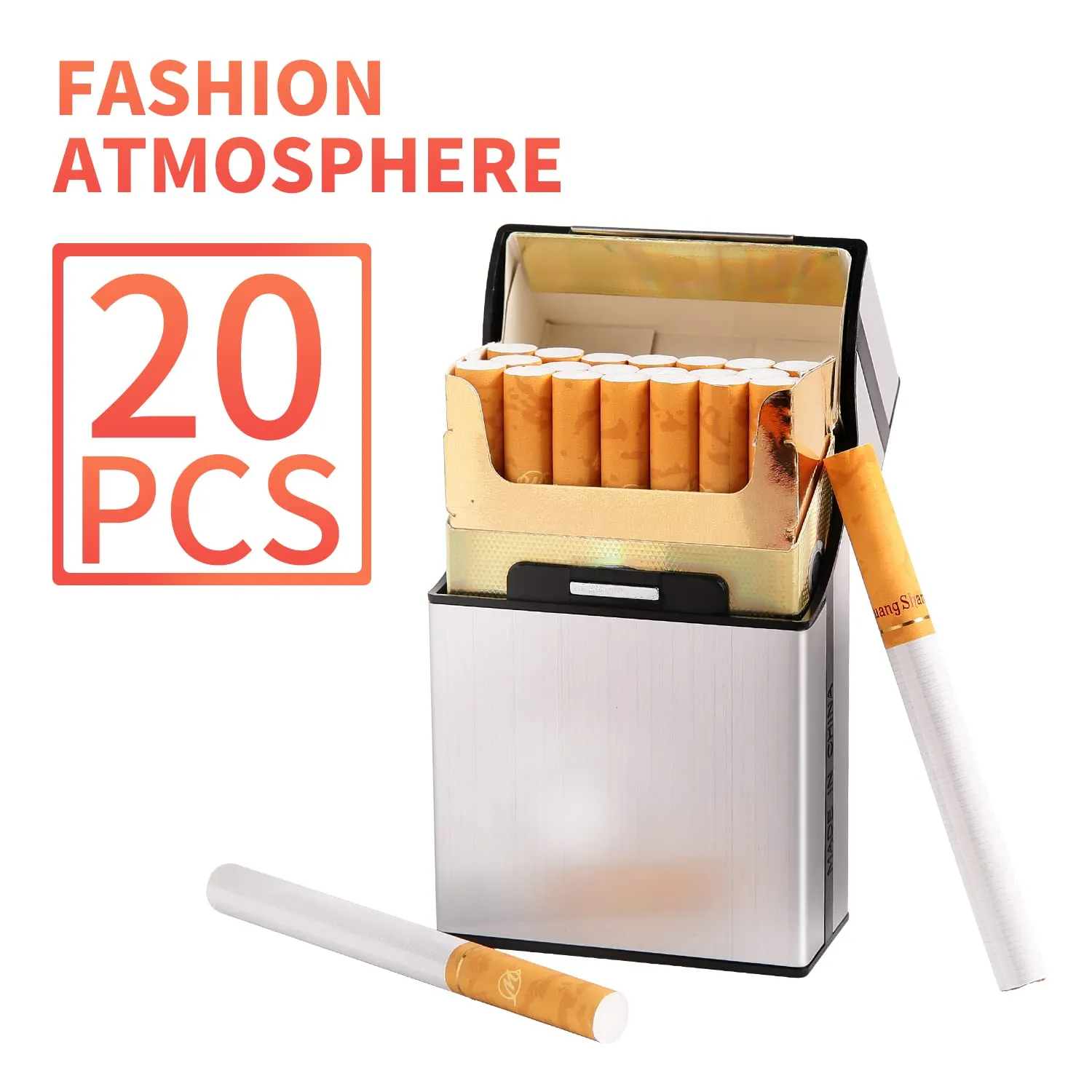 Sgehai Portasigarette in Alluminio con Chiusura Magnetica per 20 Pezzi, Set da 2 - immagine 6