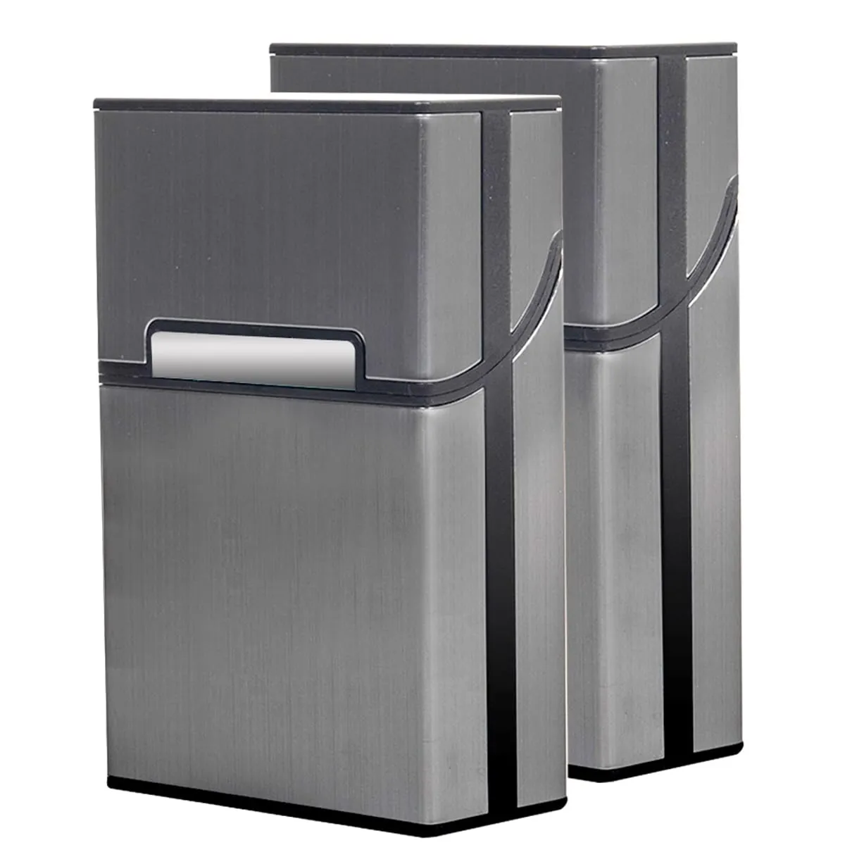 Sgehai Portasigarette in Alluminio con Chiusura Magnetica per 20 Pezzi, Grigio (Set da 2) - immagine 1