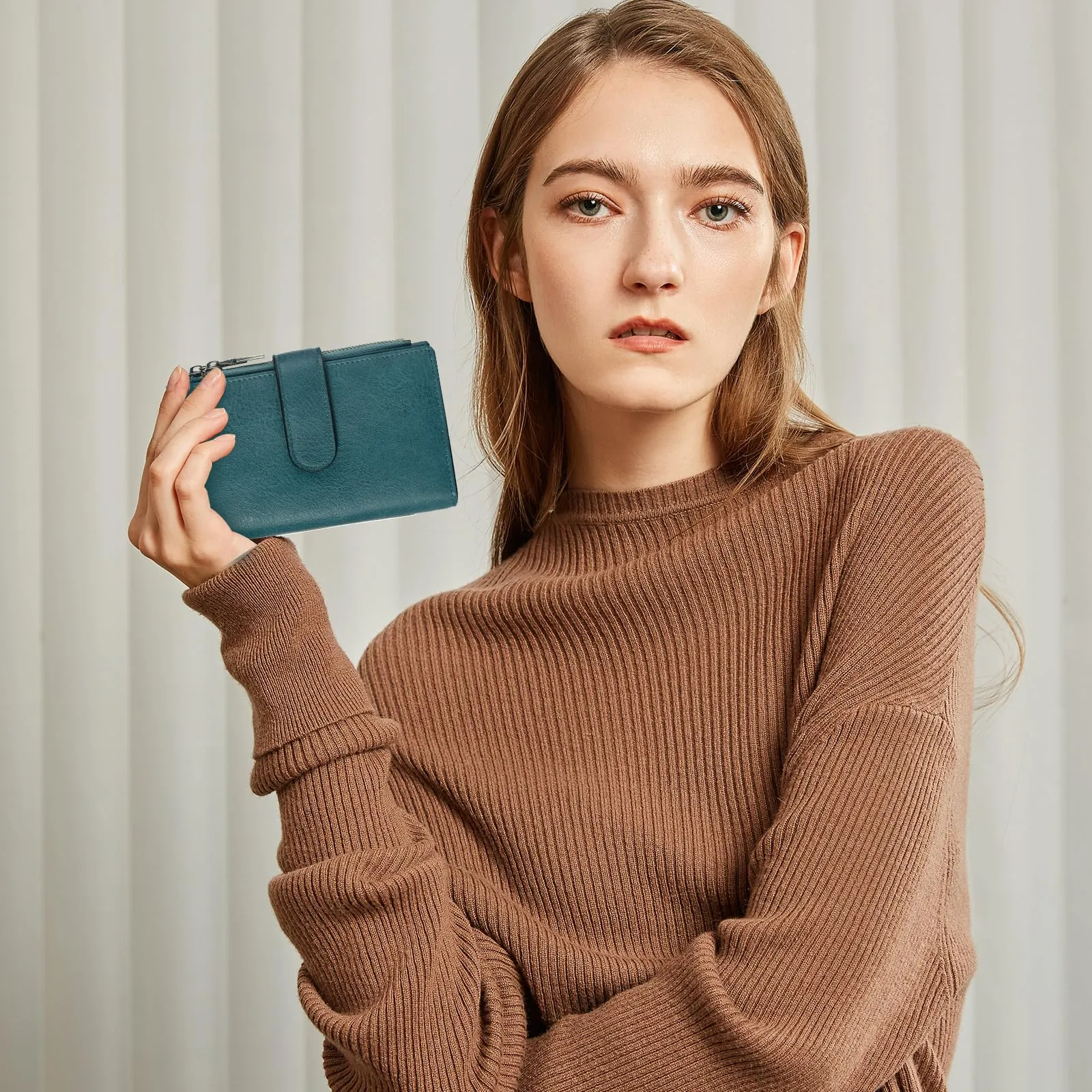 GOIACII Portafoglio da Donna in Pelle con Blocco RFID, 18 Slot per Carte e Tasca Portamonete con Doppia Cerniera - immagine 9