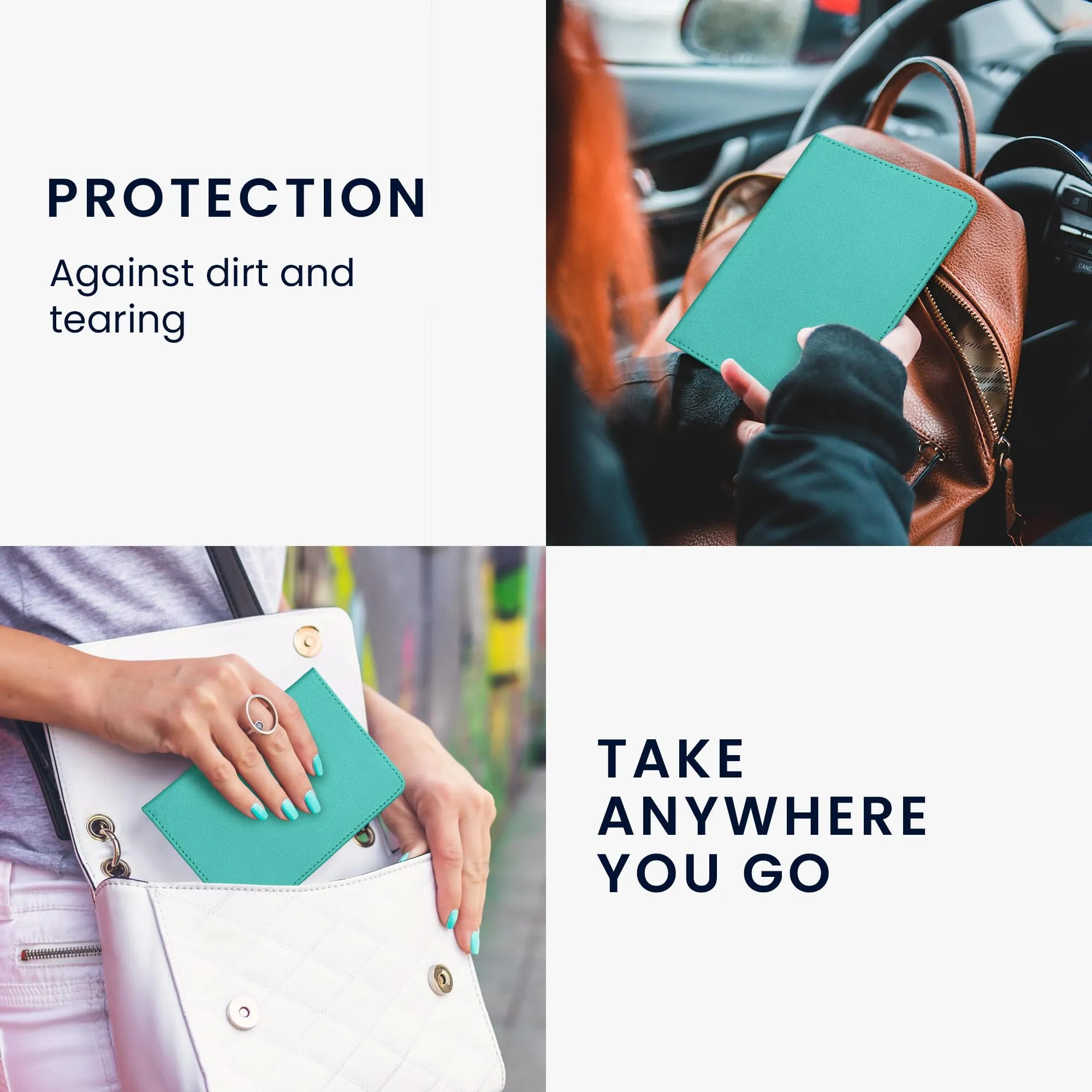 kwmobile Custodia in pelle PU per Libretto di Circolazione e Patente, Menta Freddo - immagine 4