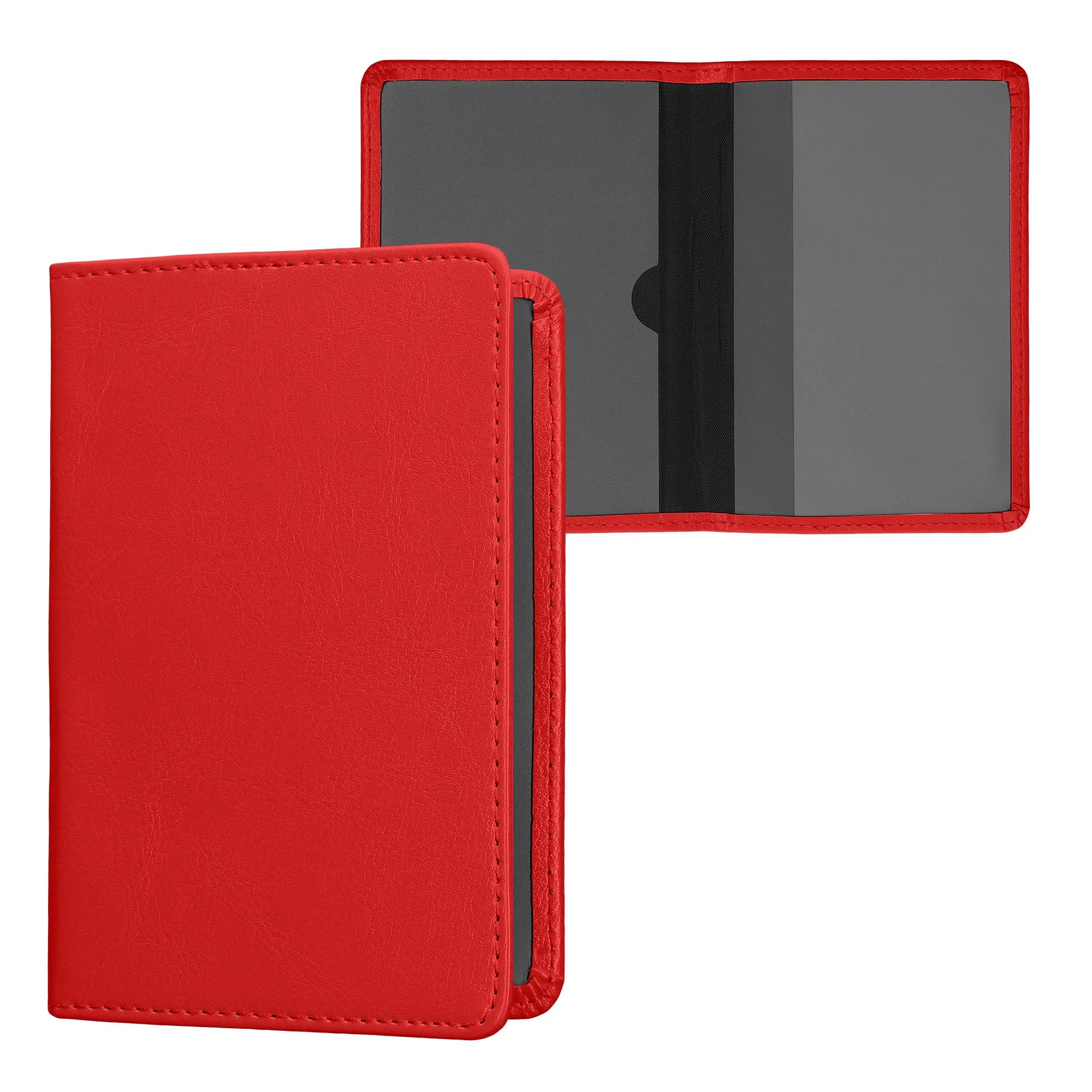 kwmobile Custodia in pelle PU per Libretto di Circolazione e Patente, Corallo Fluorescente - immagine 1