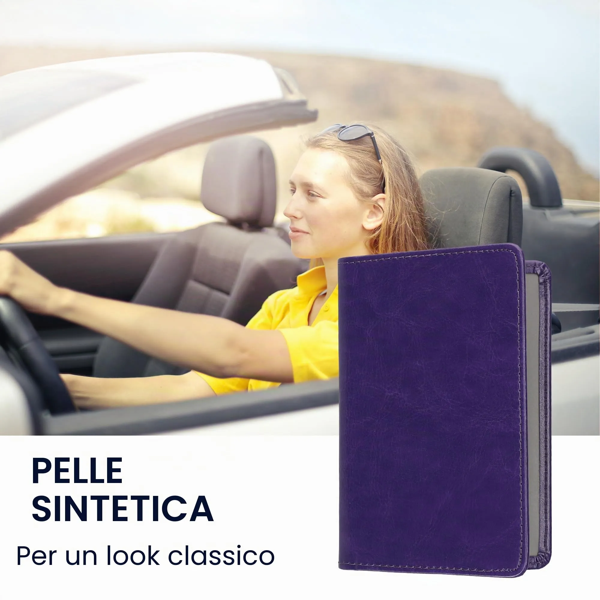 kwmobile Custodia in pelle PU per Libretto di Circolazione e Patente, Iris pallido - immagine 2
