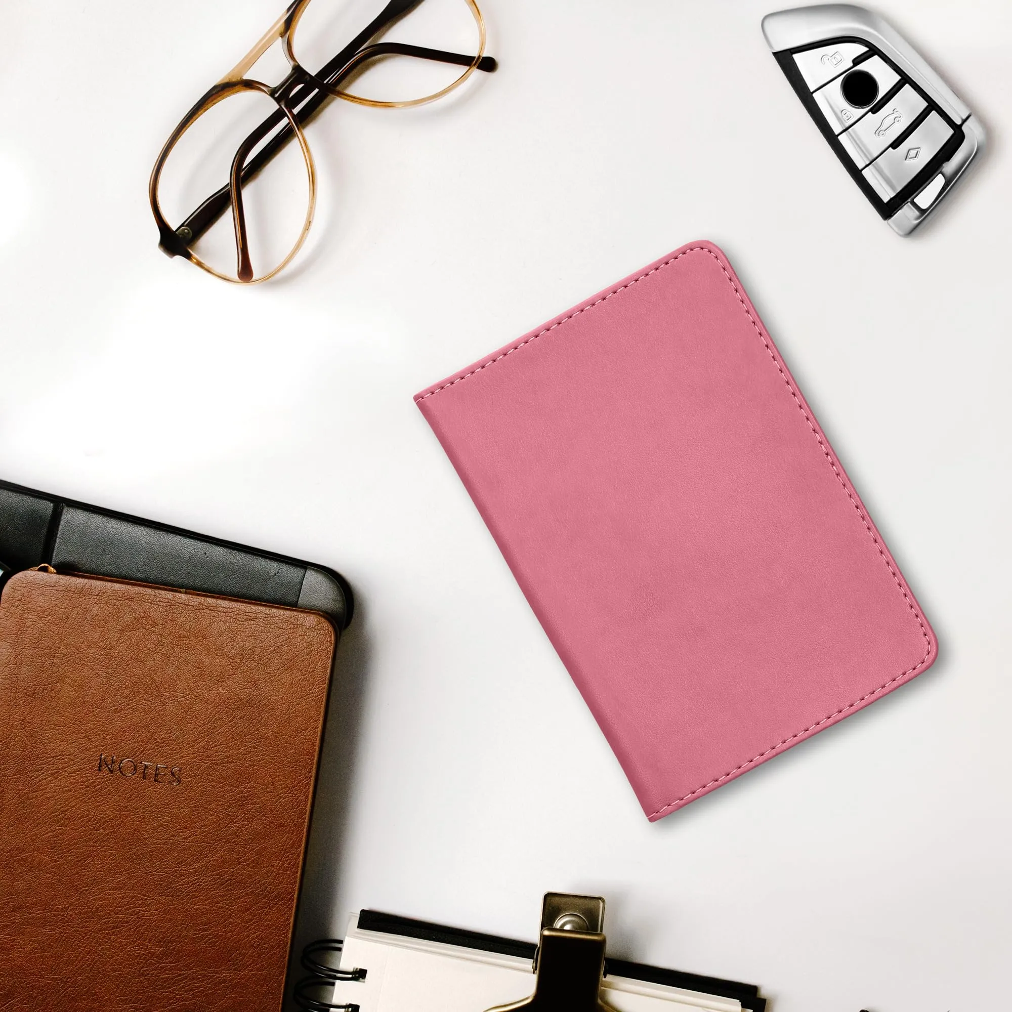 kwmobile Custodia in pelle PU per Libretto di Circolazione e Patente, Rosa - immagine 3