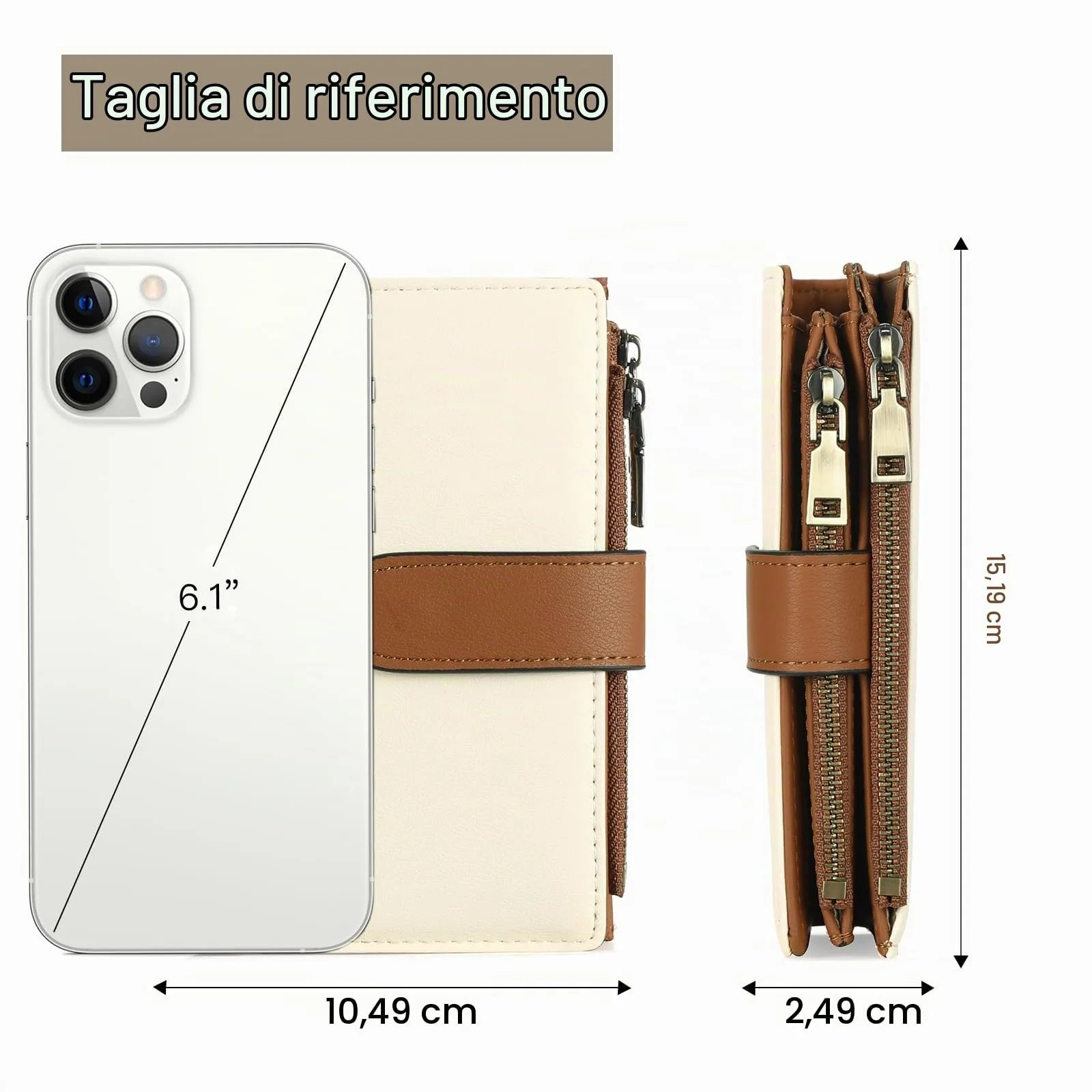 GOIACII Portafoglio da Donna in Pelle con Blocco RFID, 18 Slot per Carte e Tasca Portamonete con Doppia Cerniera - immagine 6