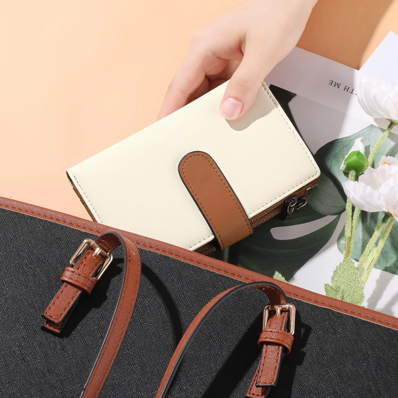 GOIACII Portafoglio da Donna in Pelle con Blocco RFID, 18 Slot per Carte e Tasca Portamonete con Doppia Cerniera - immagine 8