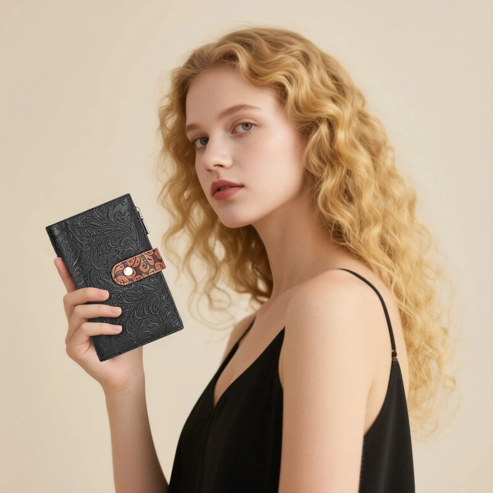 GOIACII Portafoglio Donna in Pelle Sintetica con Protezione RFID, Porta Carte e Scomparto Passaporto - immagine 7
